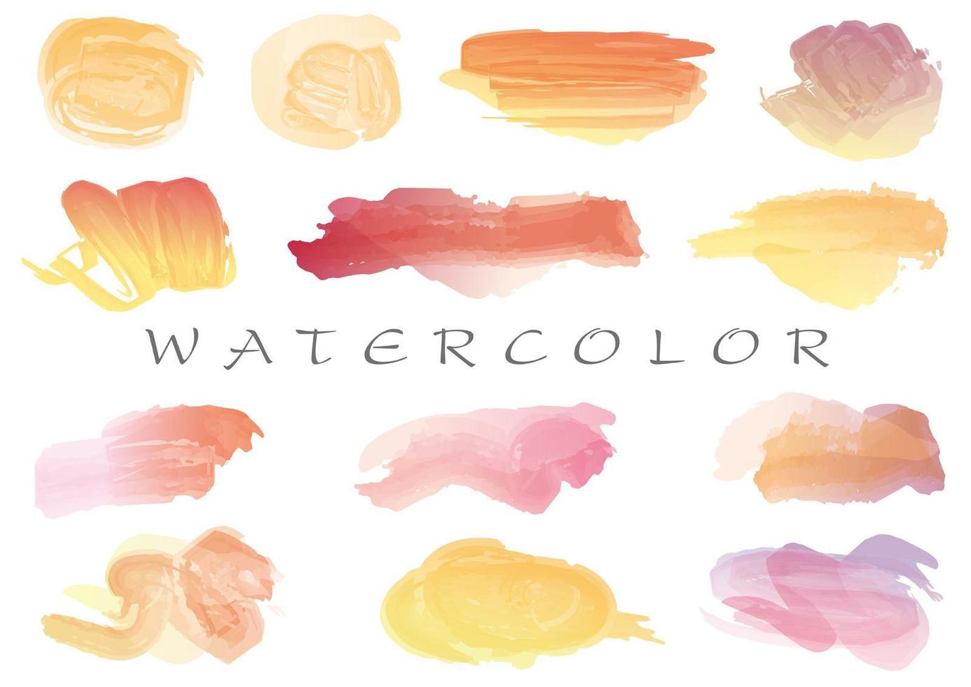 Watercolor brush stroke icon collection  vector