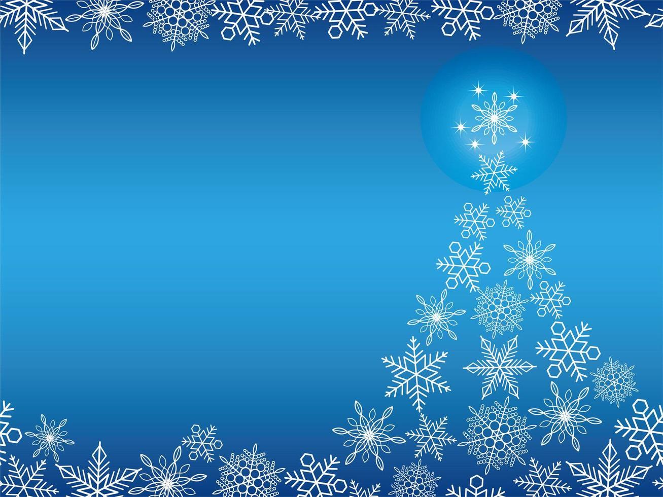 Christmas tree with snowflakes banner background vector