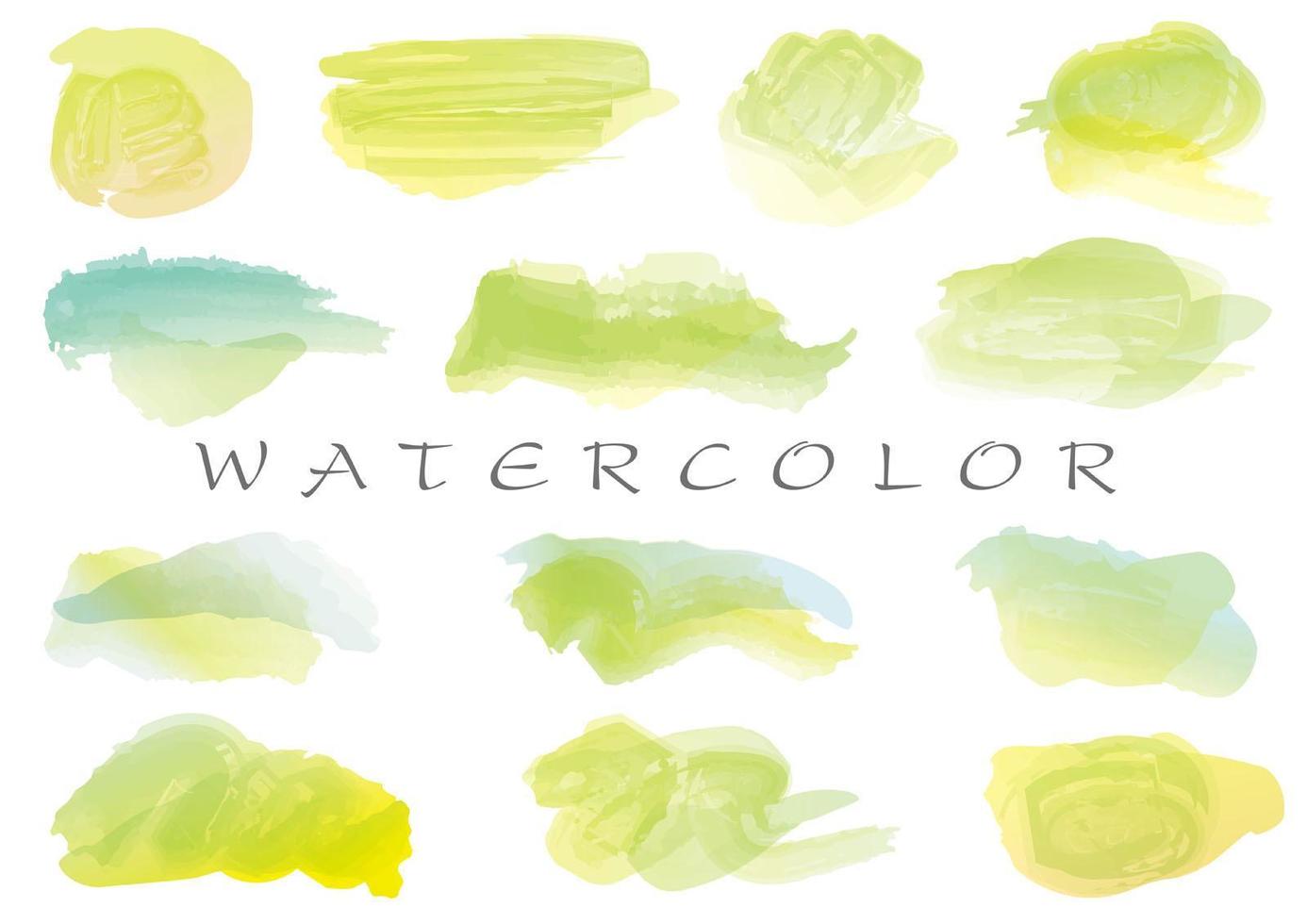 Watercolor brush stroke icon collection vector