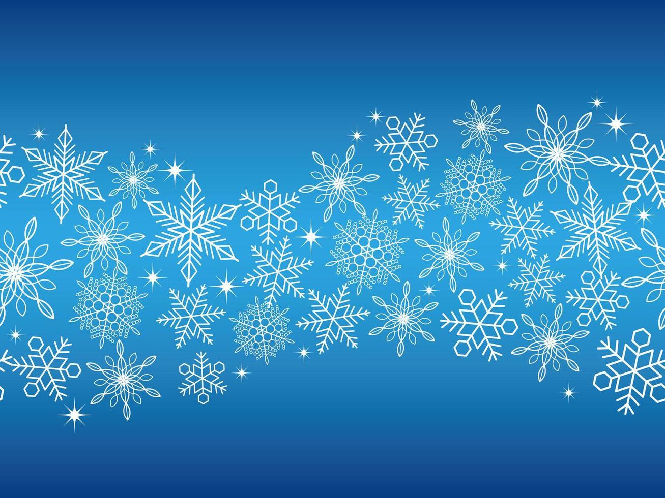 Horizontally continuous background with snowflakes vector