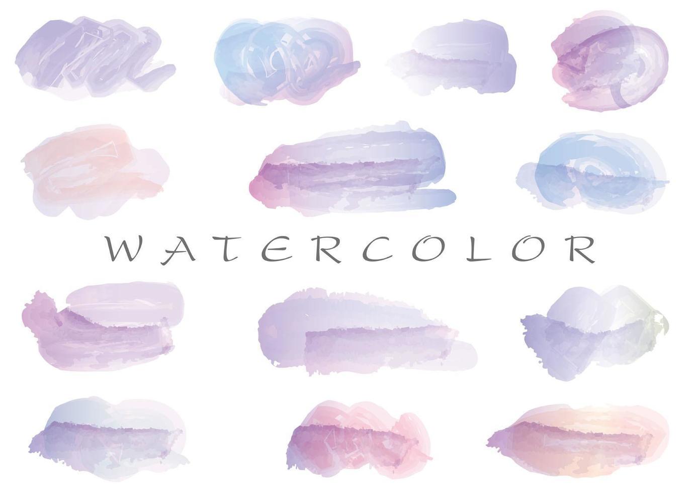 Watercolor brush stroke icon collection vector