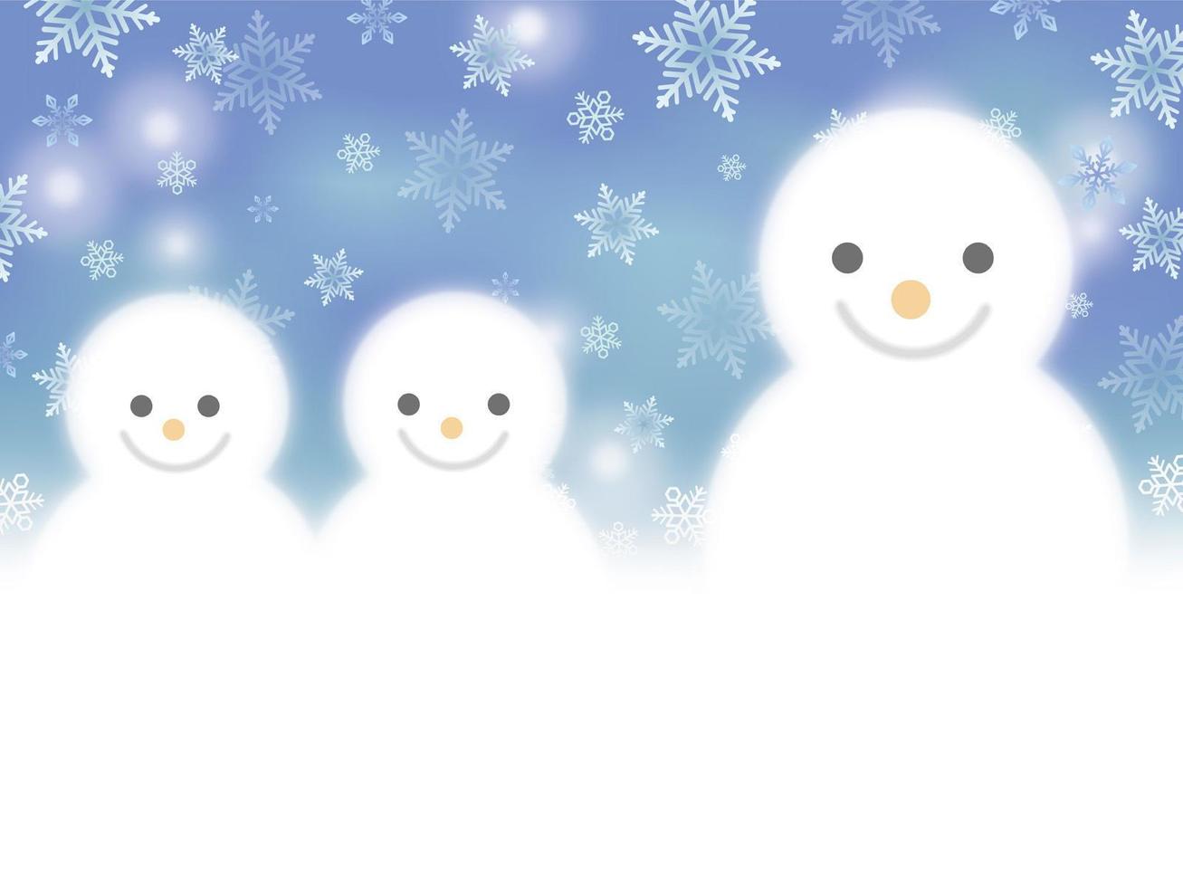 Snowman family winter background vector