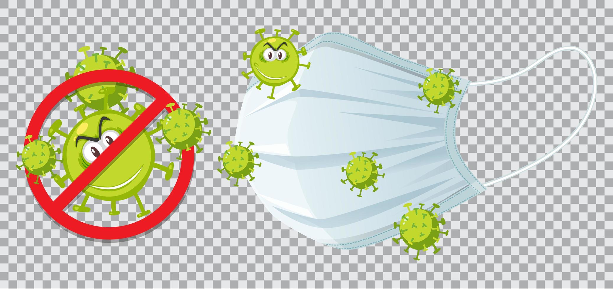 detener el virus usando una máscara vector