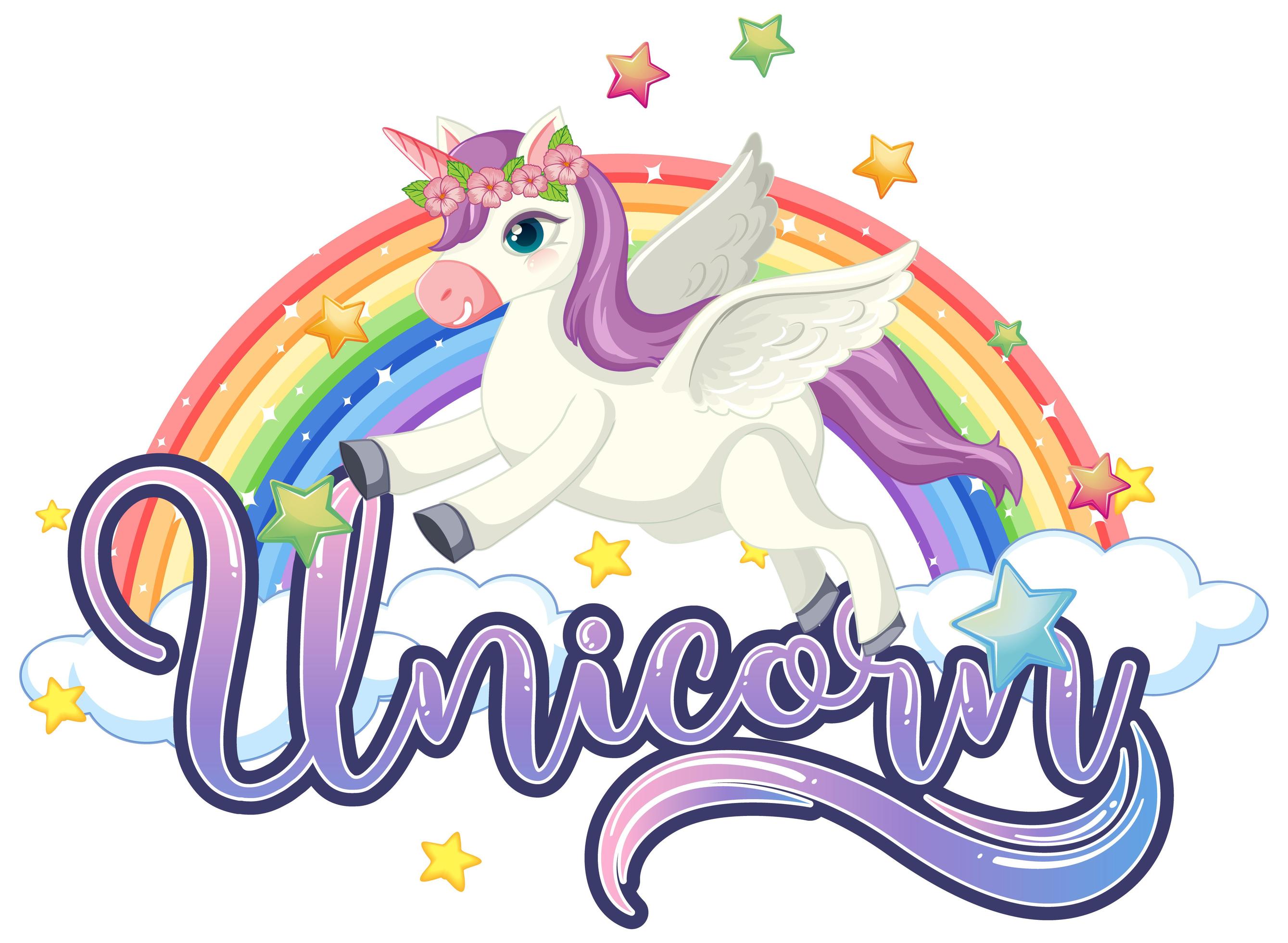Blue Hair Unicorn Vector Logo - wide 7