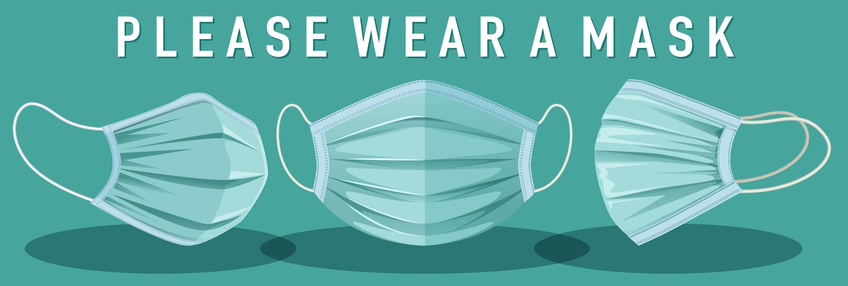 Please wear a mask sign vector