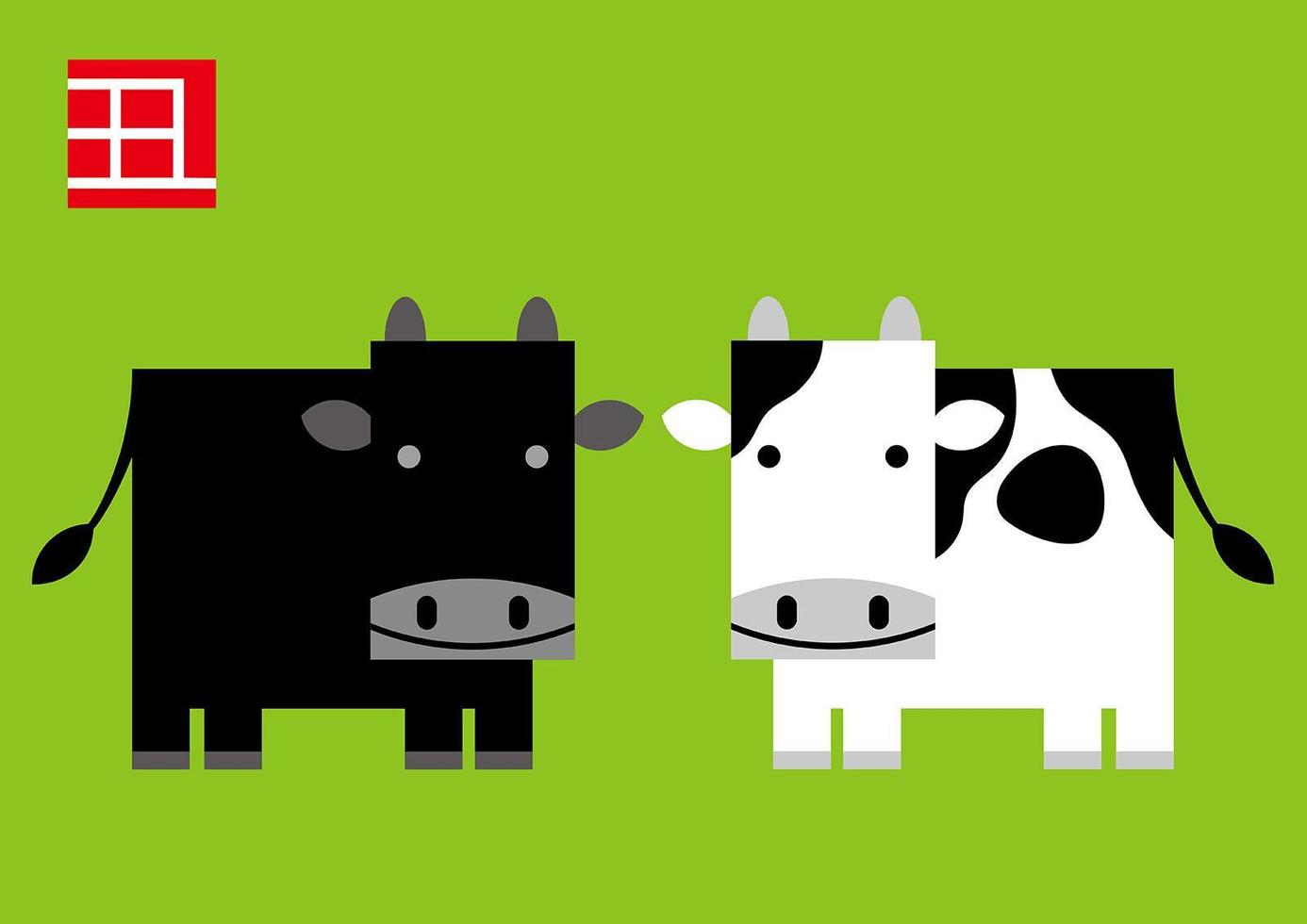 Geometric cows for the year of the ox vector