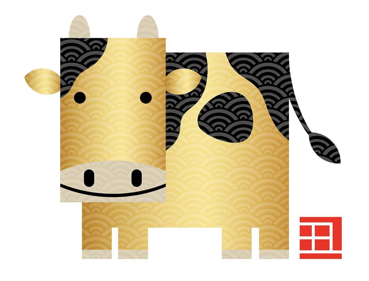 Geometric cow for the year of the ox vector