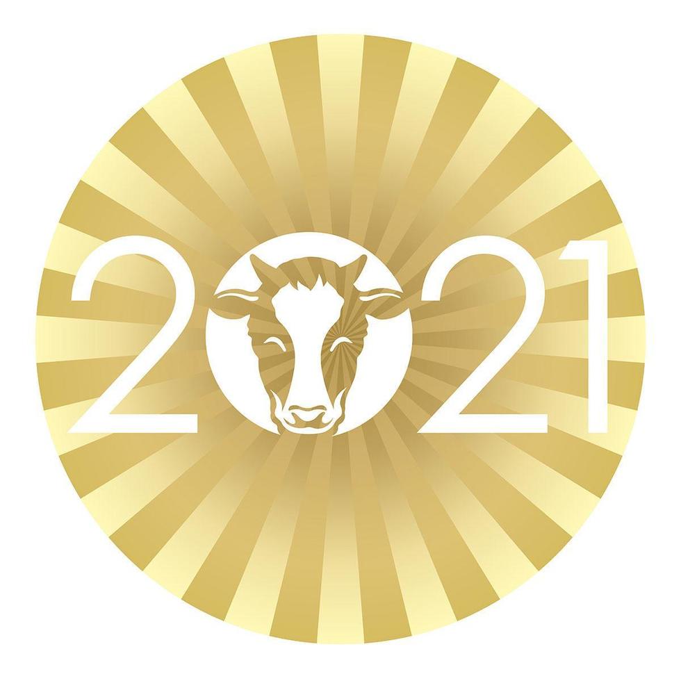 2021 New Year's greeting round sign vector