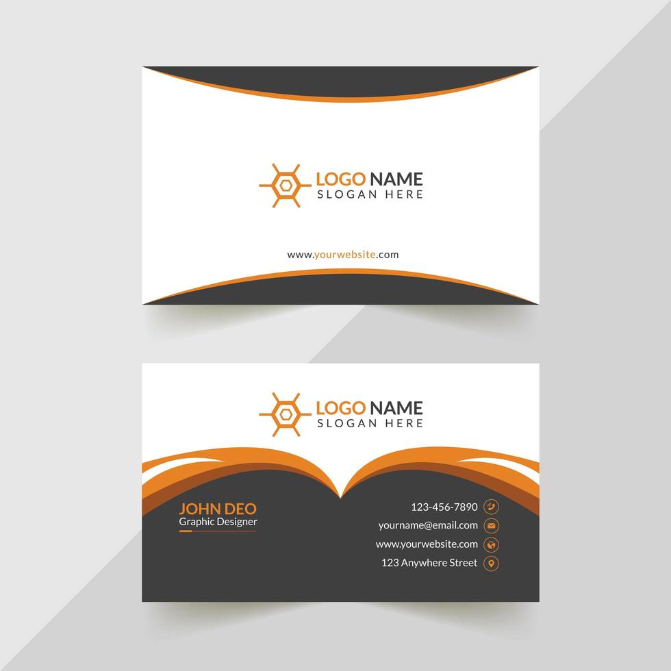 White, Gray and Orange Creative Business Card Design vector