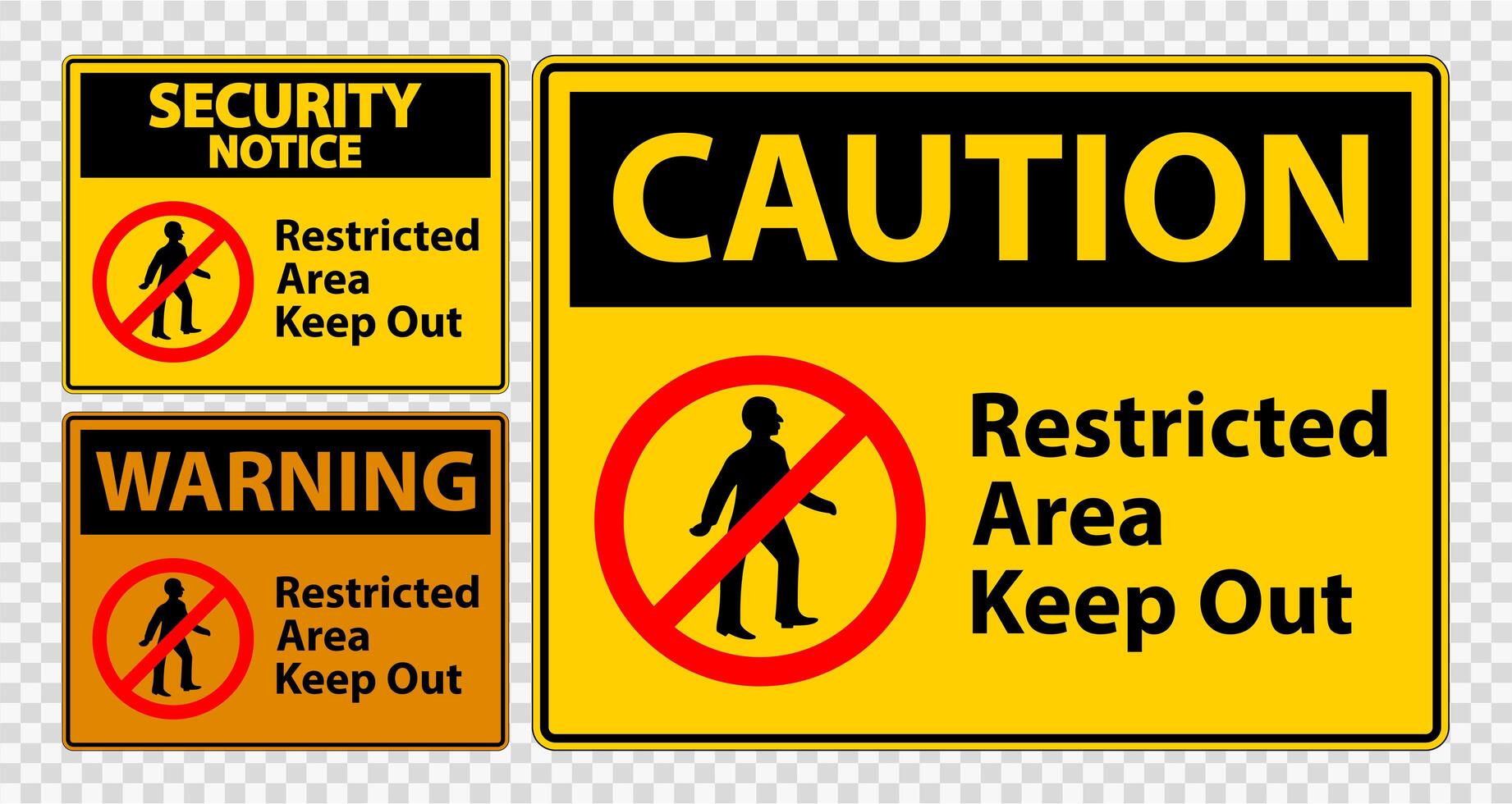 Restricted Area Keep Out Sign Set vector