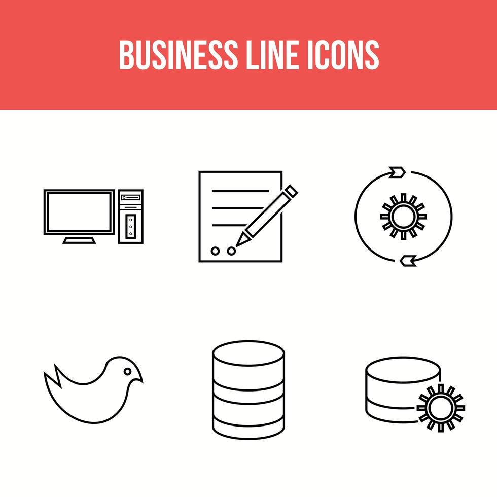 iconos de línea de negocios vector