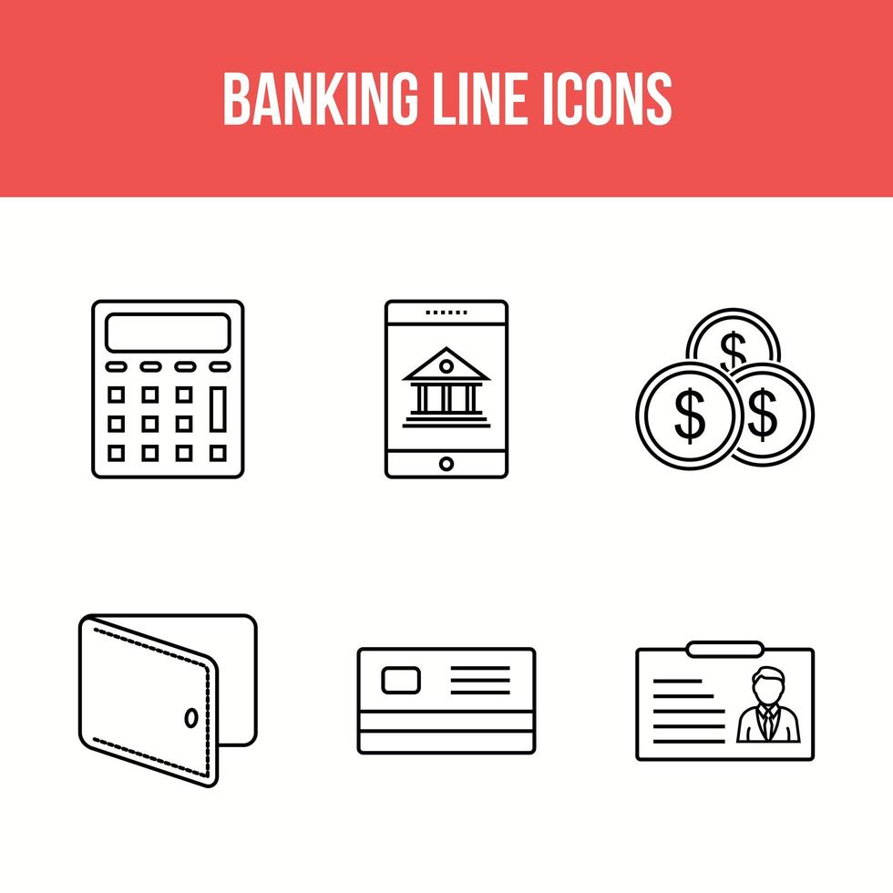 iconos de línea bancaria vector