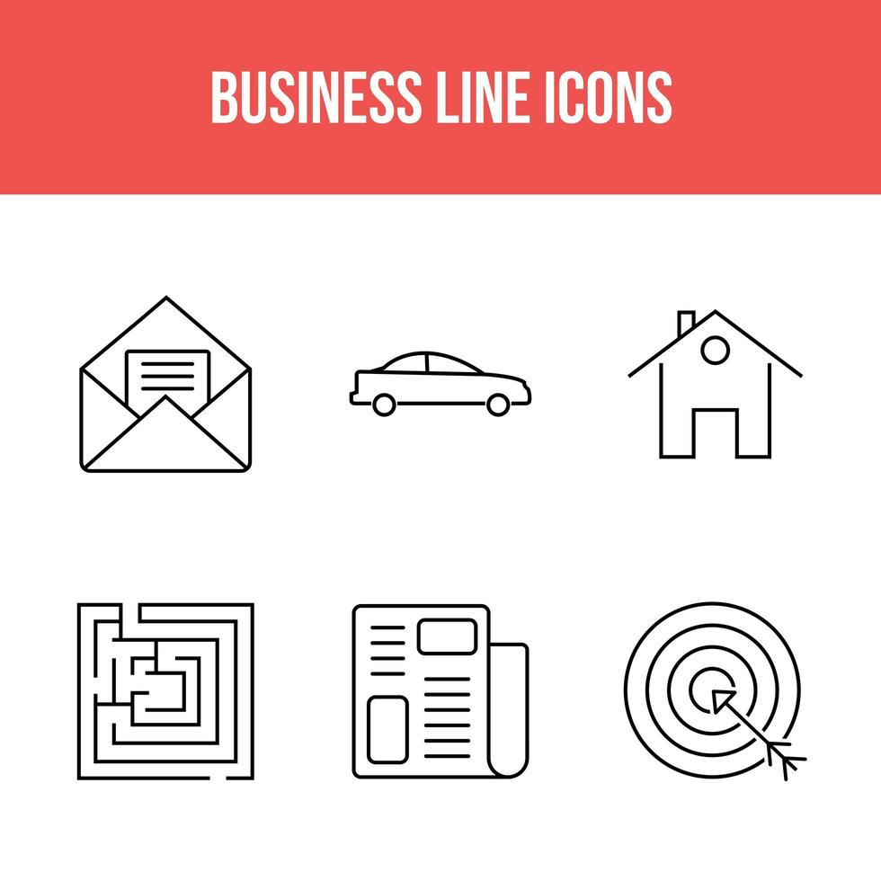 Business line icon set vector