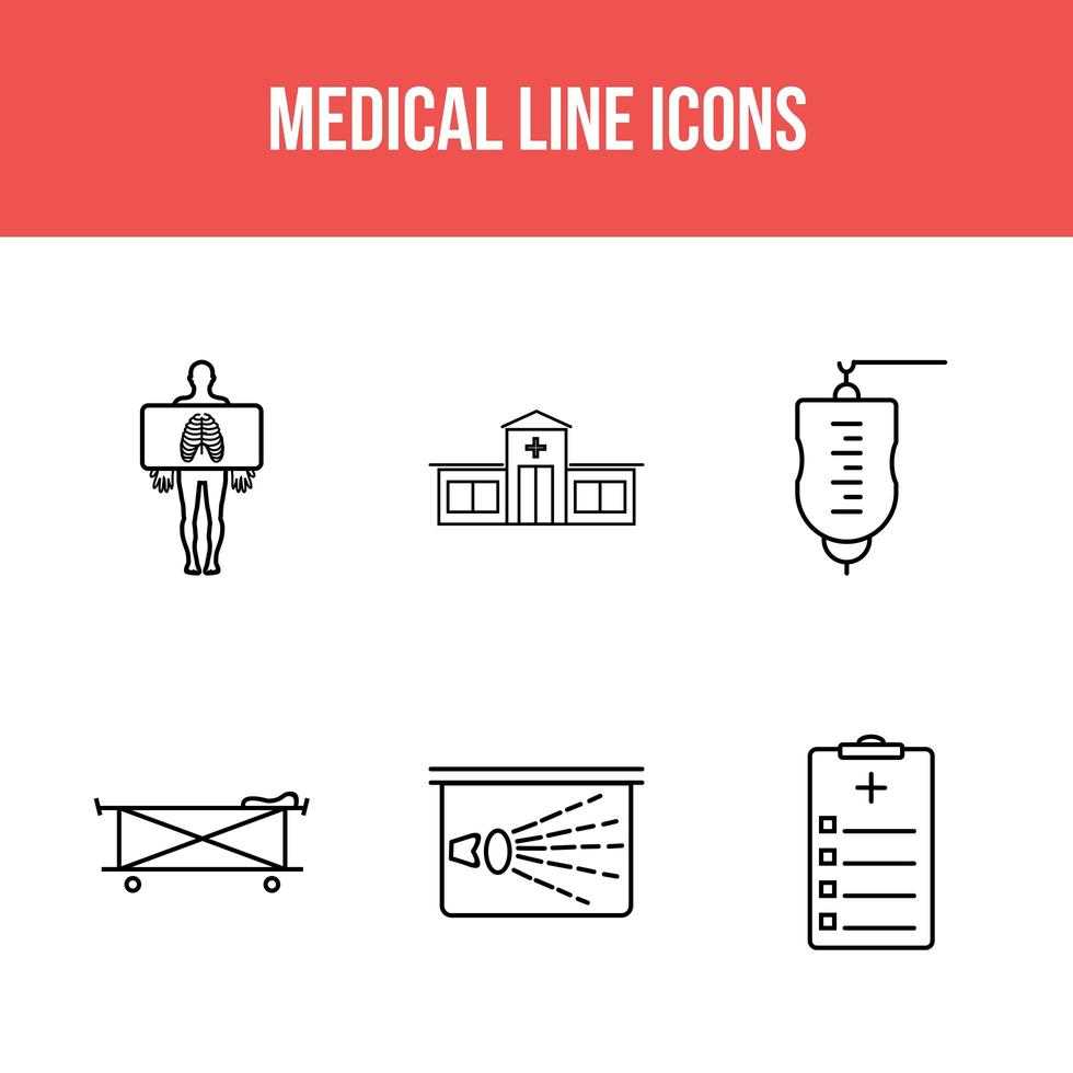 iconos de linea medica vector