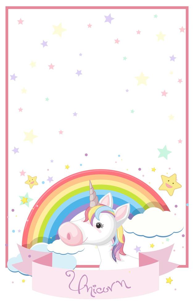Cute unicorn template vector