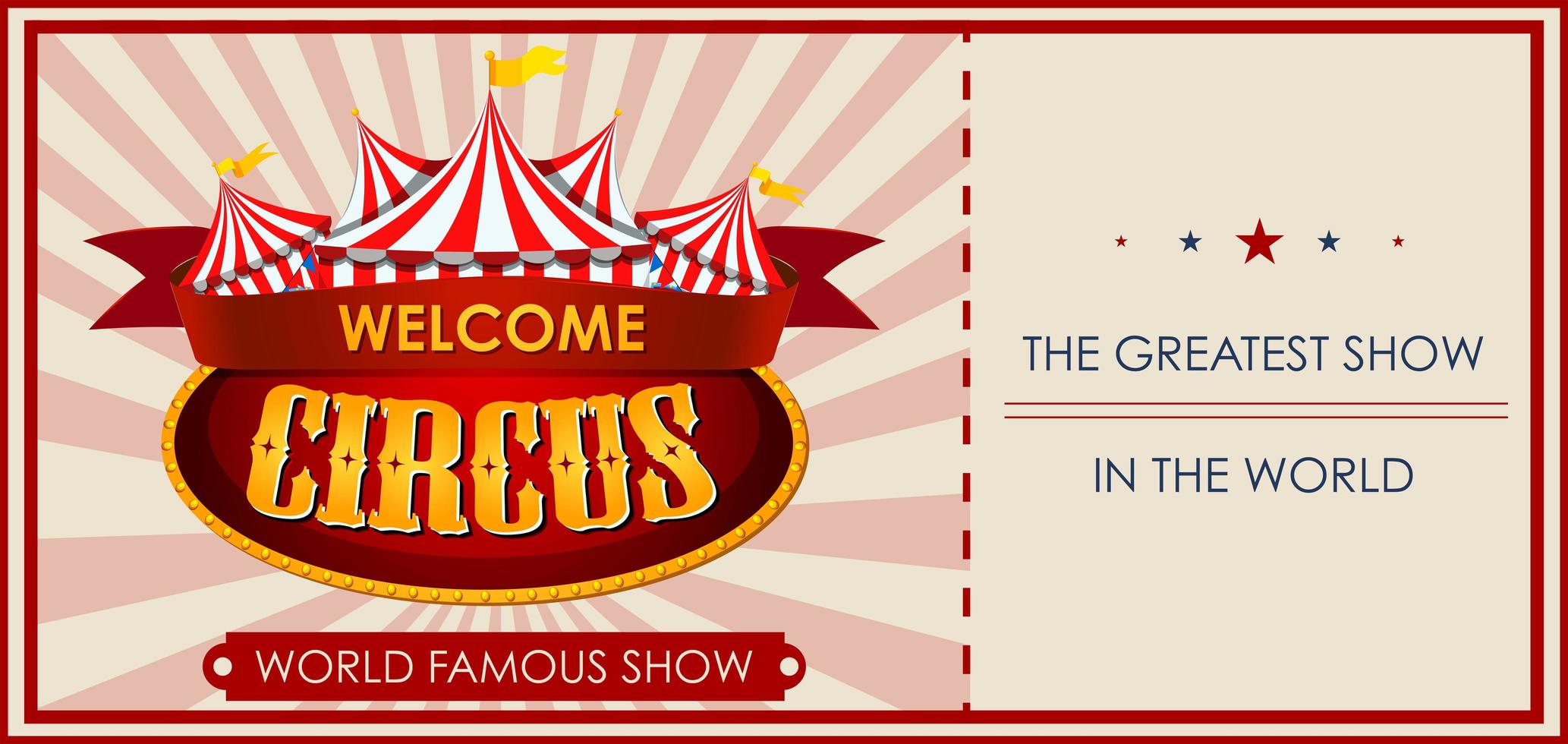 Circus, fun fair, amusement park theme ticket template vector
