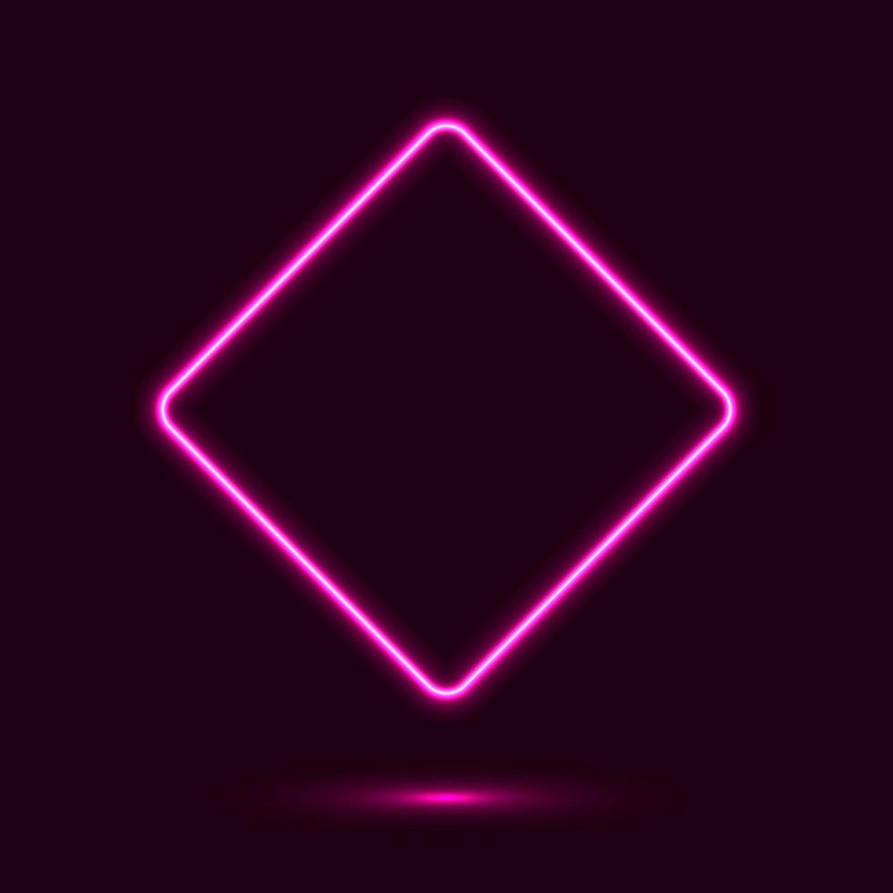 Neon diamond shape sign vector