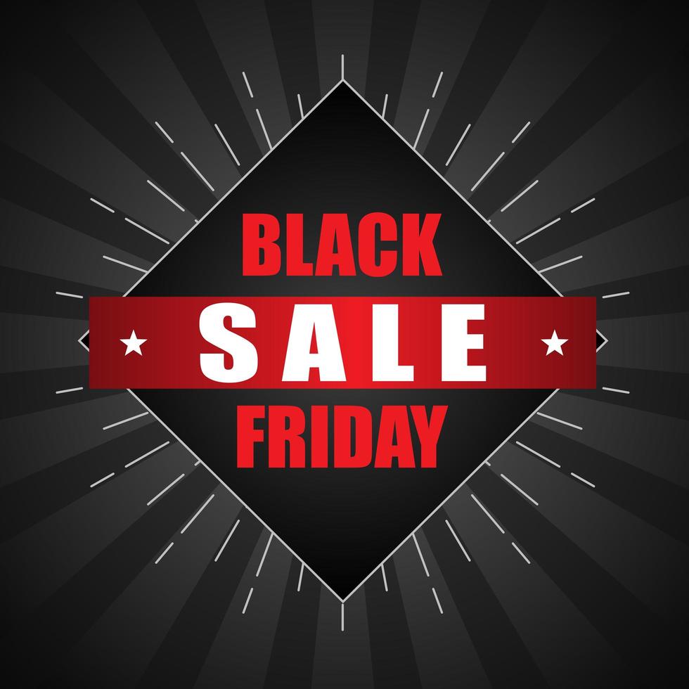 Black Friday sale poster with starbust vector