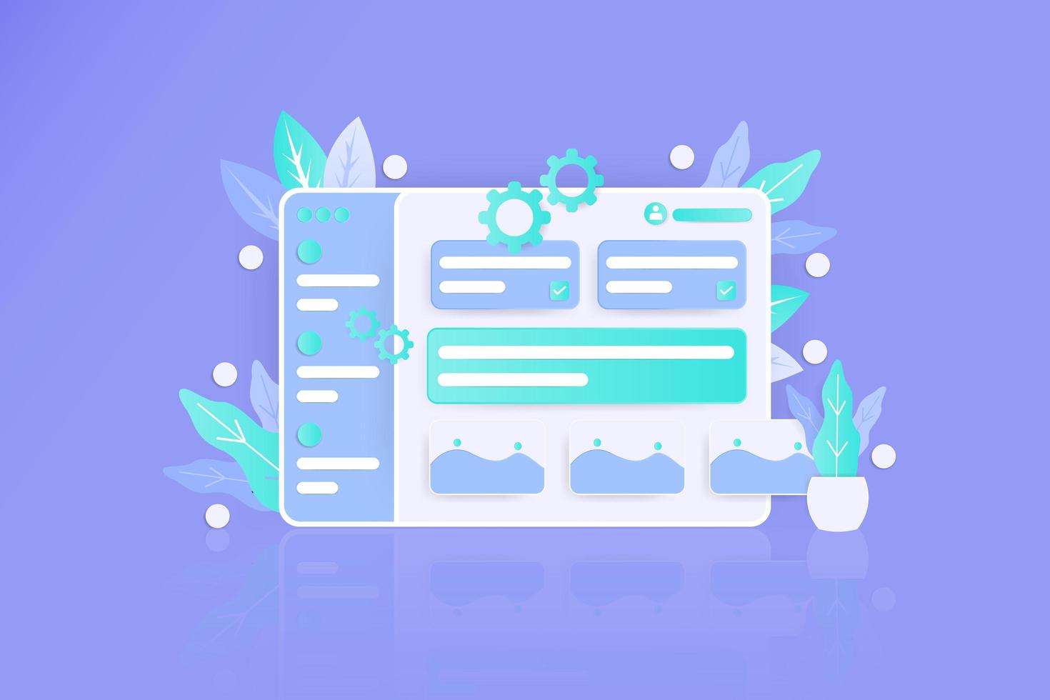 Content marketing flat landing page vector