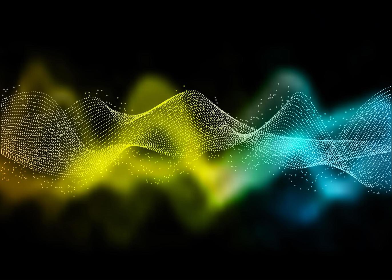 Flowing gradient waves on black vector