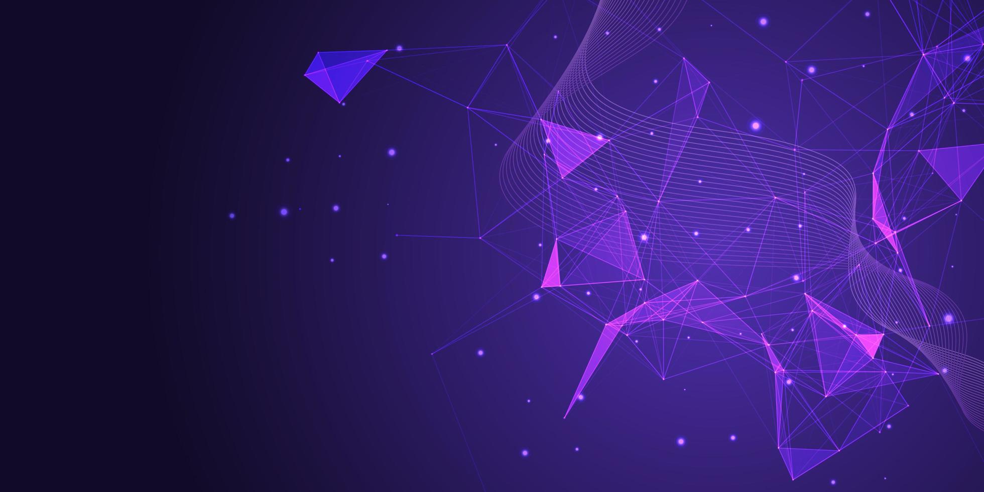 Purple low poly abstract banner  vector