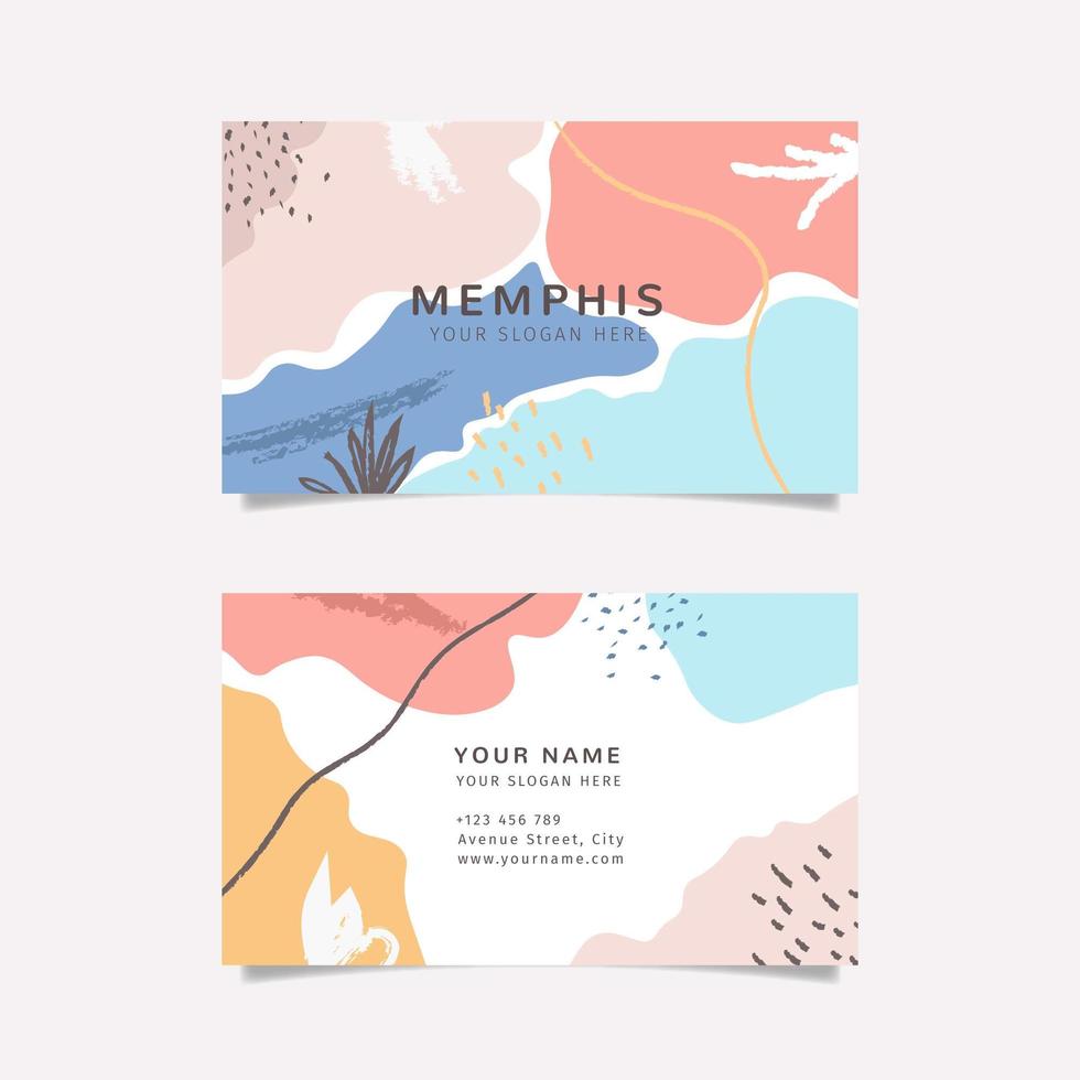 Business card with colorful abstract shapes vector