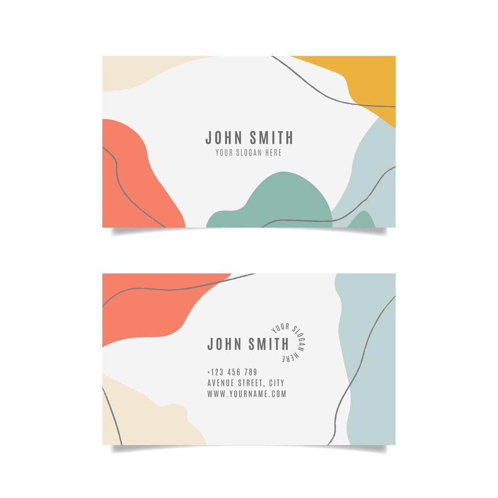 Colorful business card with abstract shapes vector