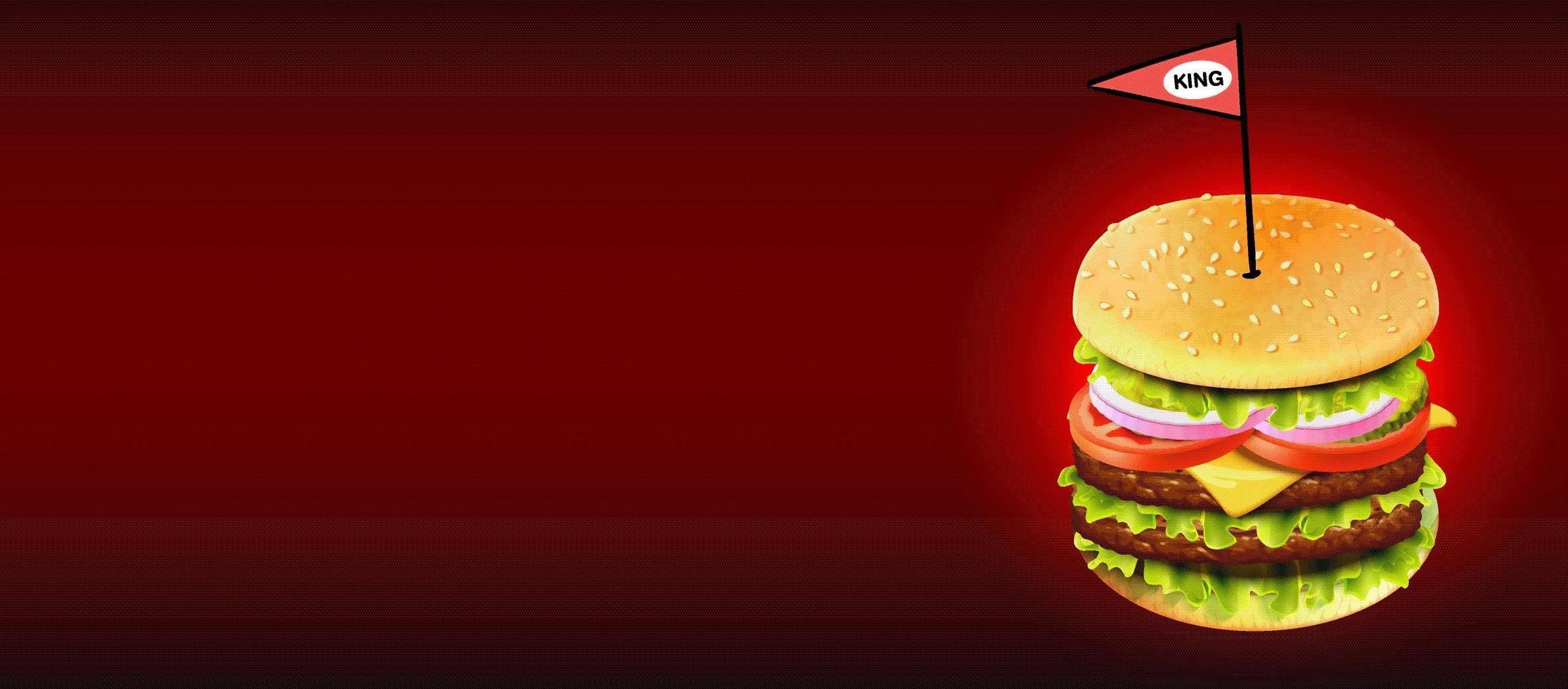 Cheeseburger with flag on red gradient vector