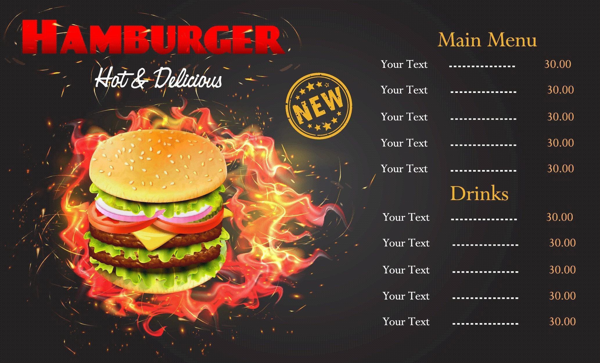 Flaming Burger Menu Template 1349619 Vector Art At Vecteezy flaming-burger-menu-template-1349619-vector-art-at-vecteezy