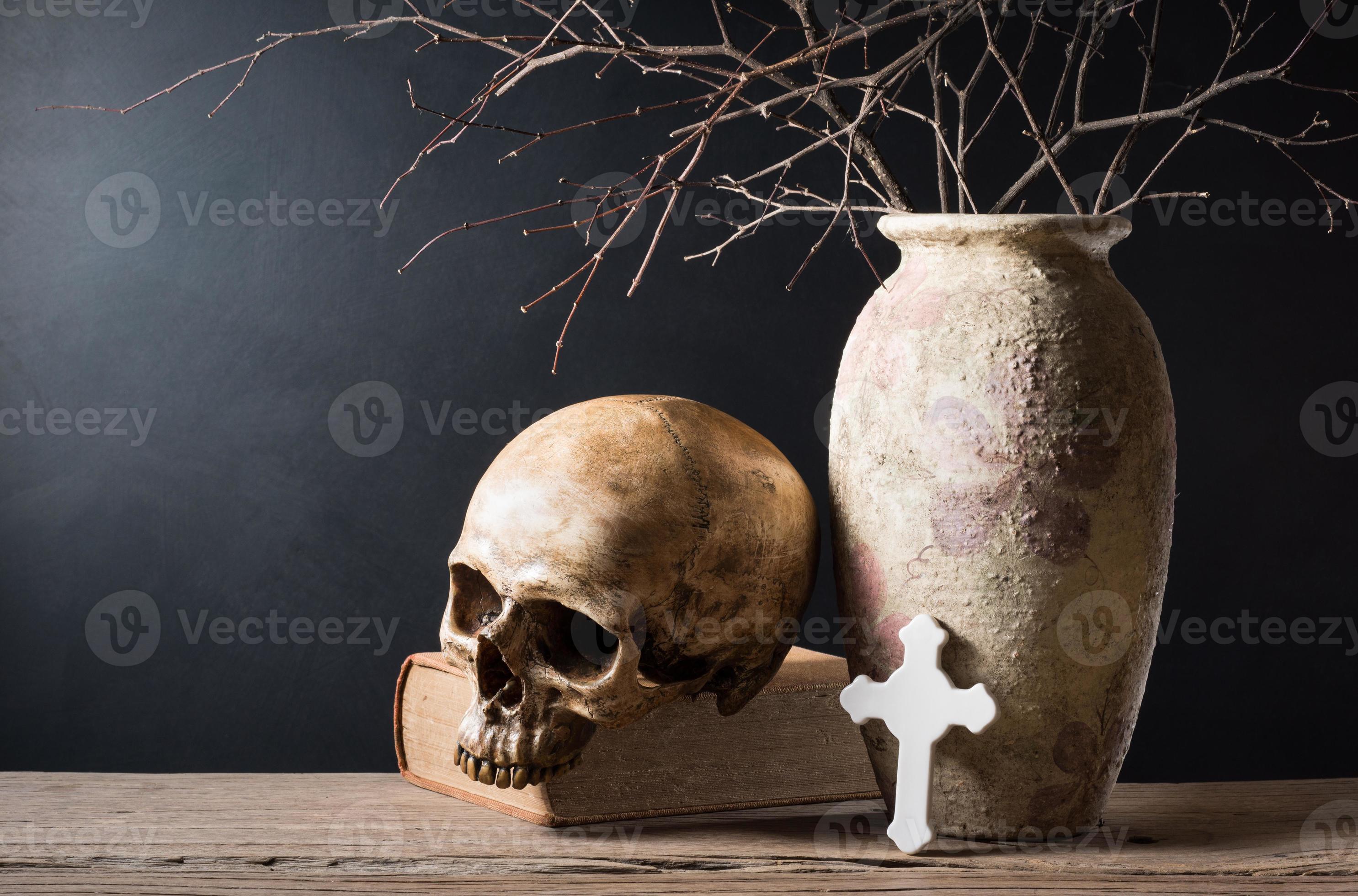skull bible and cross 1351182 Stock Photo at Vecteezy