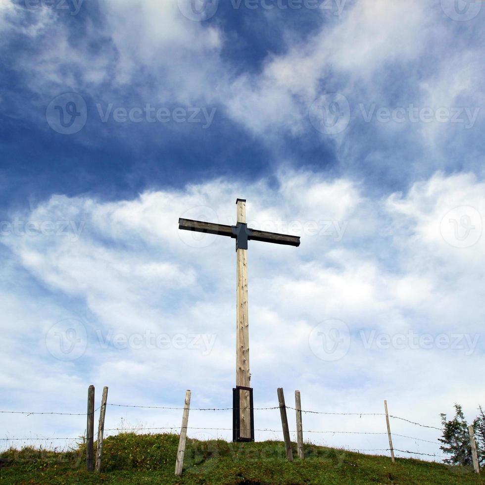 Cross In Front Of Blue Sky With Clouds Stock Photo Cross In Front Of Blue Sky With Clouds Stock Photo