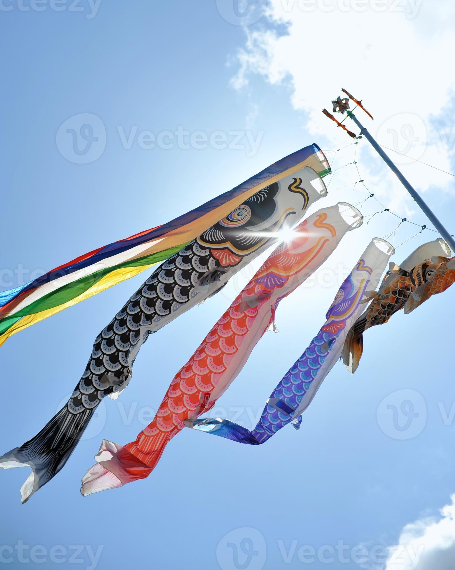 Carp Streamer Koinobori And Blue Sky Stock Photo Carp Streamer Koinobori And Blue Sky Stock Photo