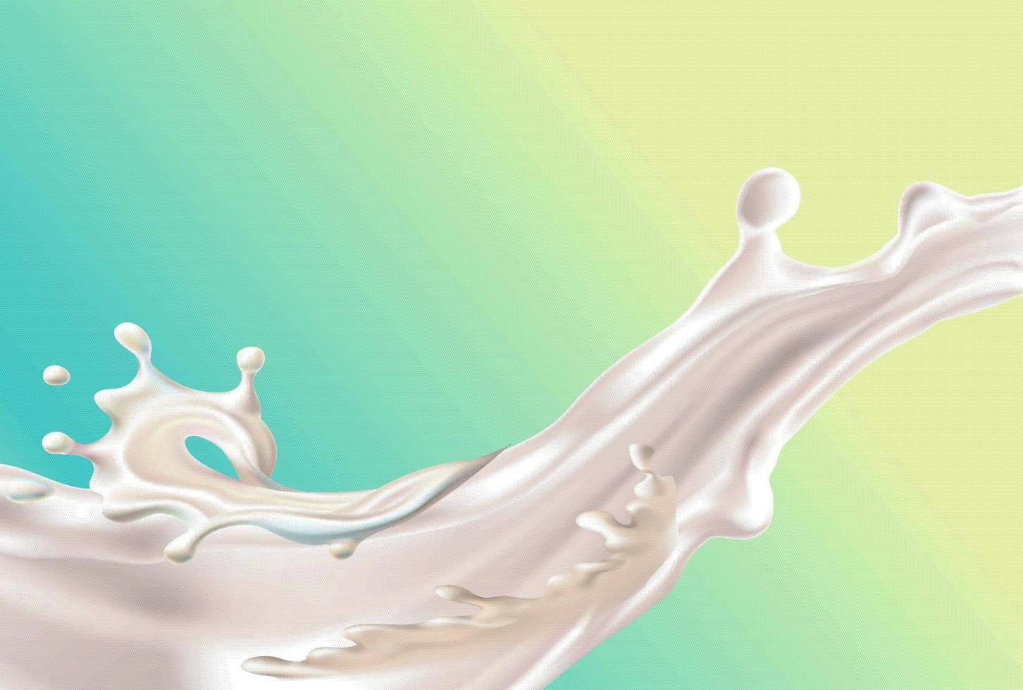 salpicaduras de leche en gradiente vector