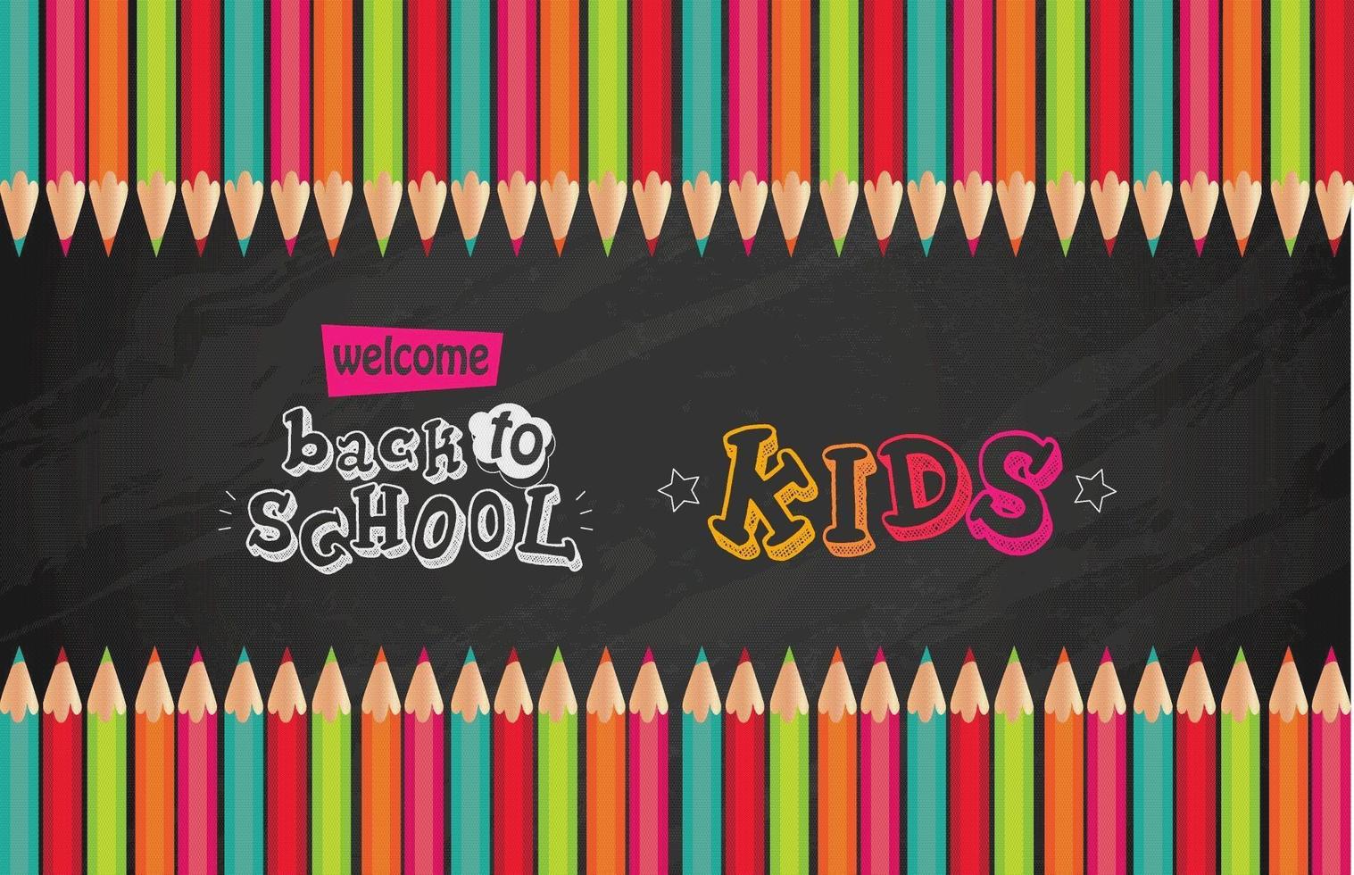 Back to school blackboard with color pencils vector