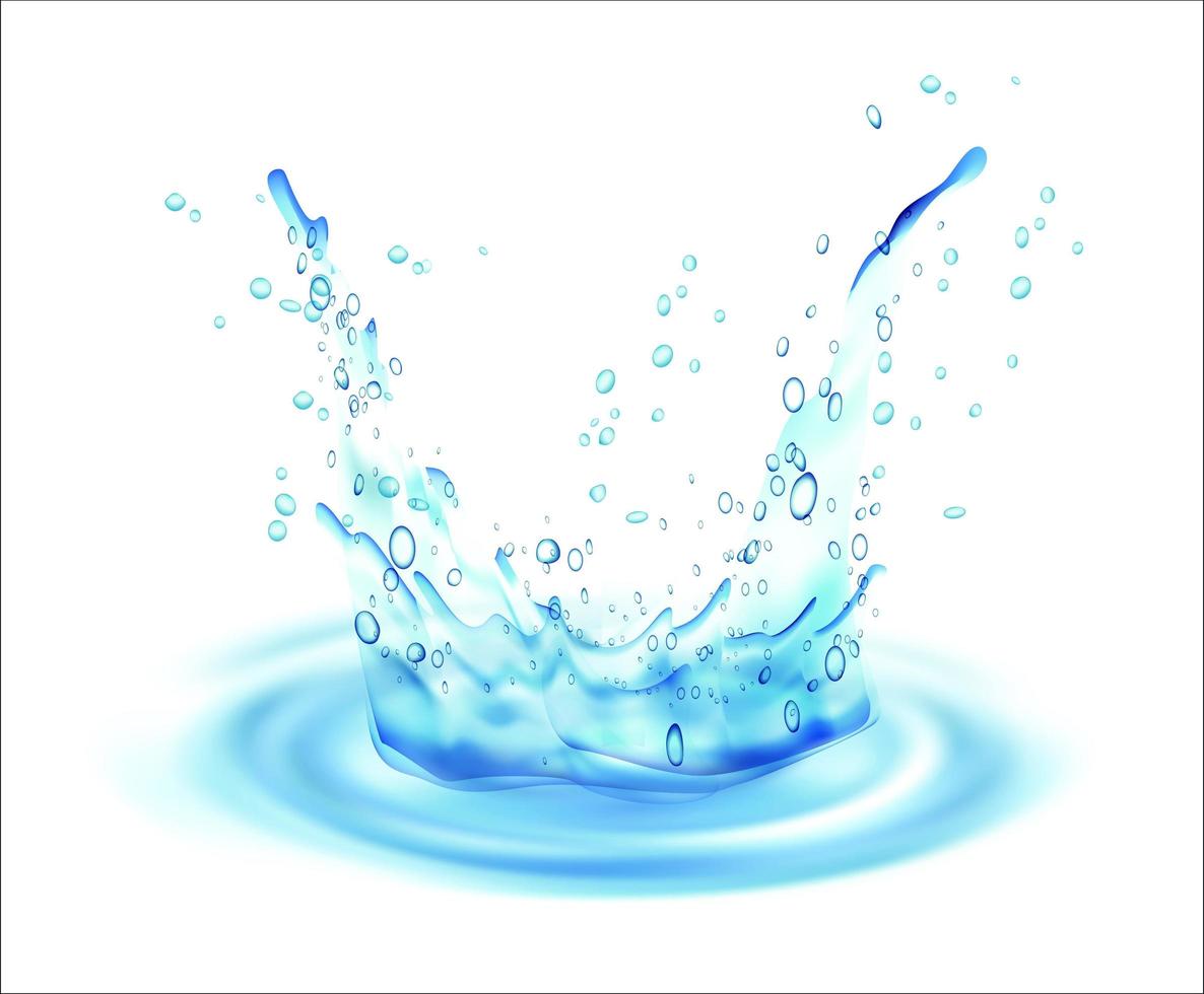 Water Splashing Against White Background vector