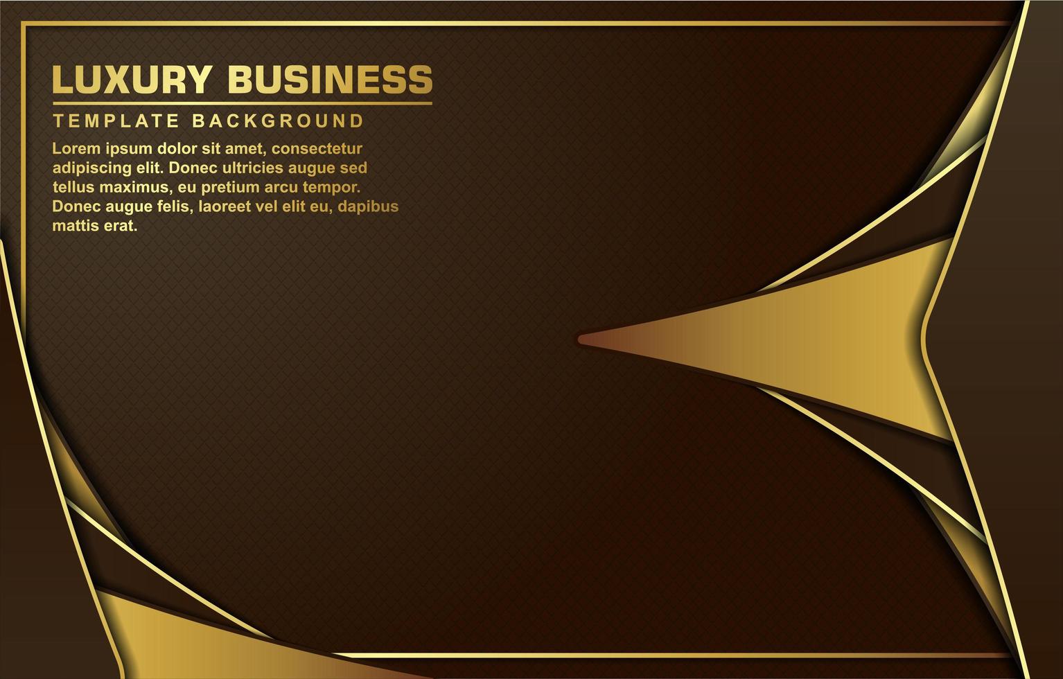 Luxury gold frame with angled shapes on brown vector