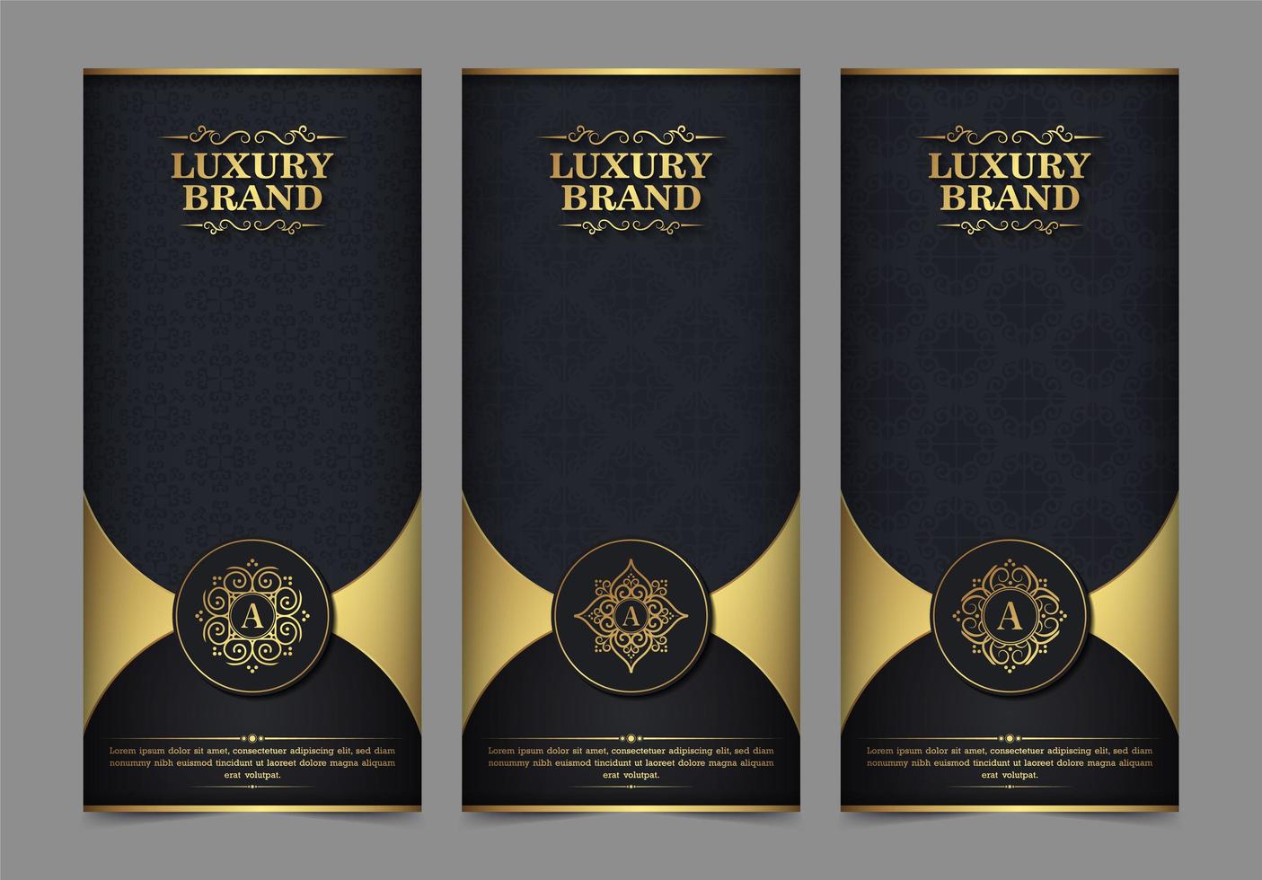 Luxury business card and vintage ornament template set vector