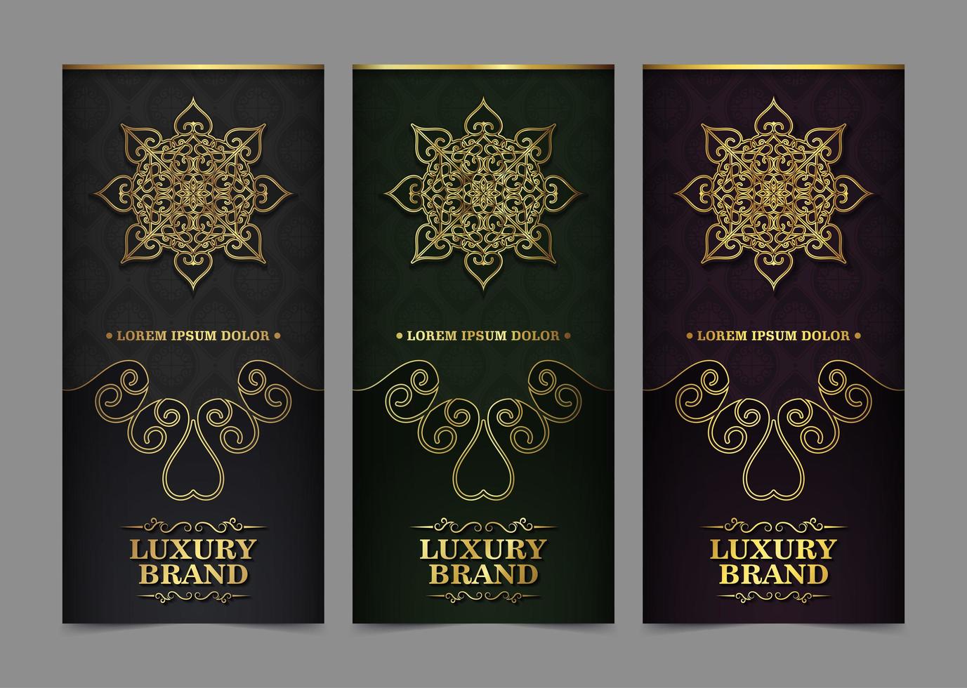 Luxury business card and vintage ornament templates vector