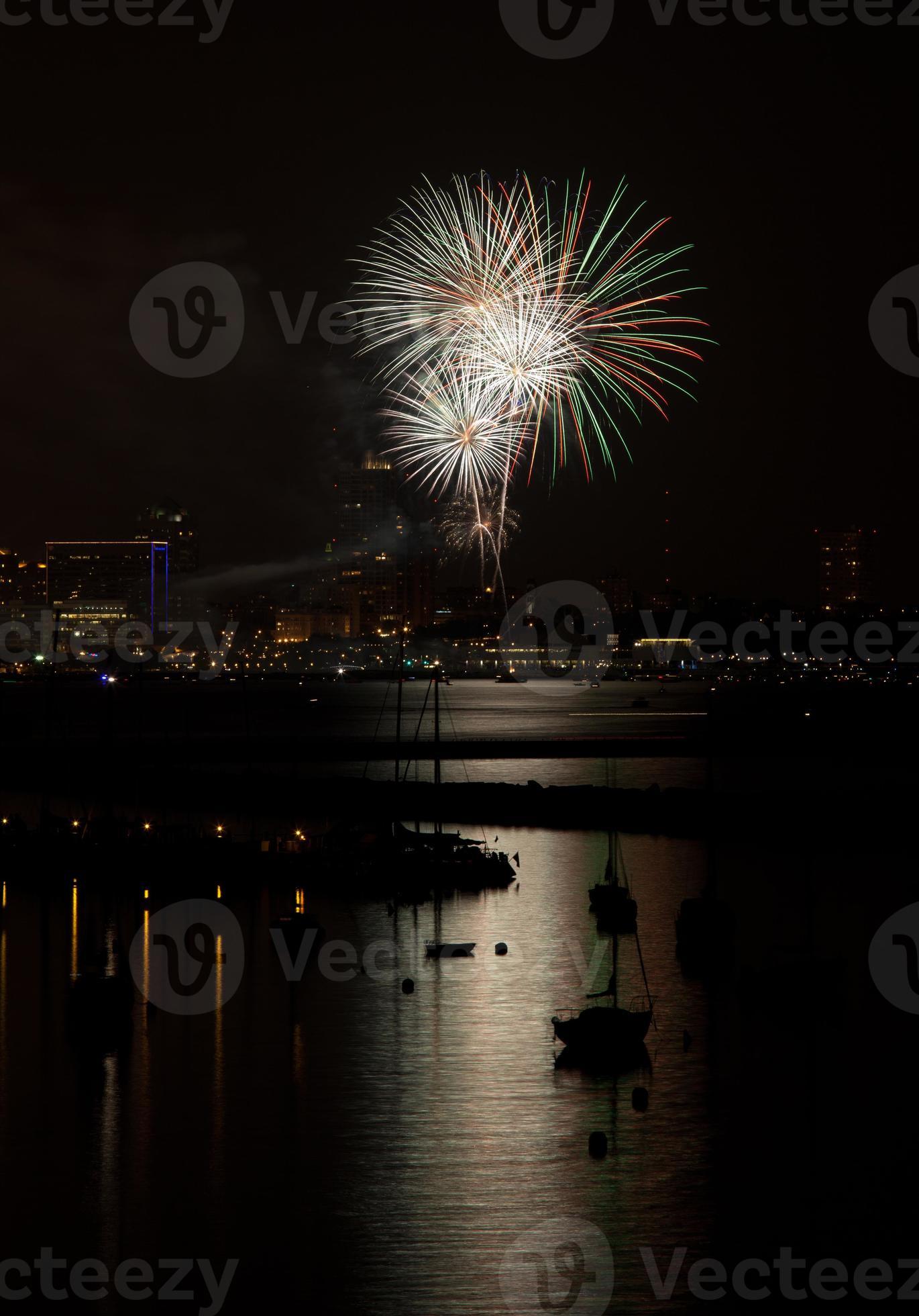 lakefront fireworks 1359552 Stock Photo at Vecteezy