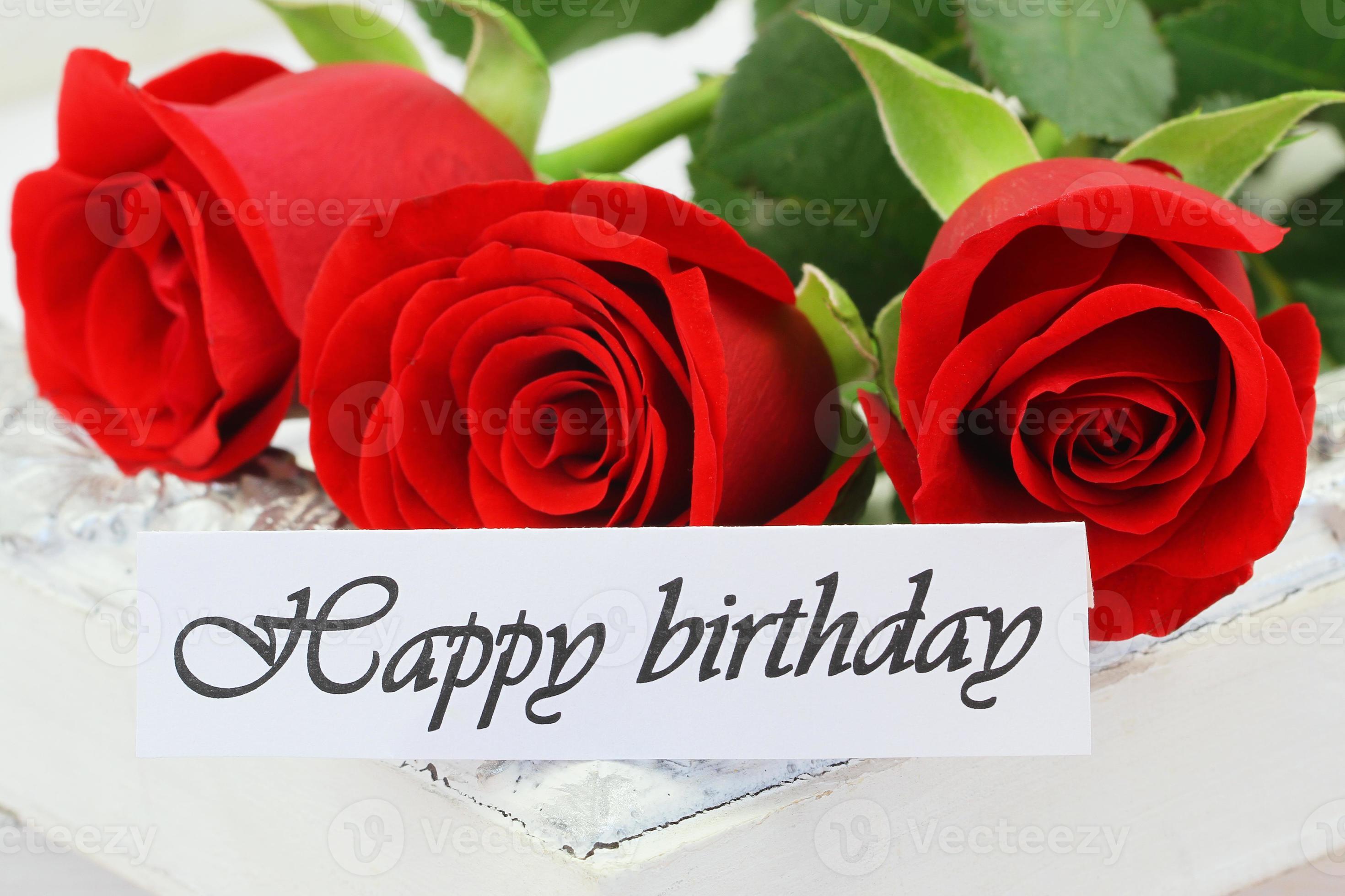 happy birthday red roses hd