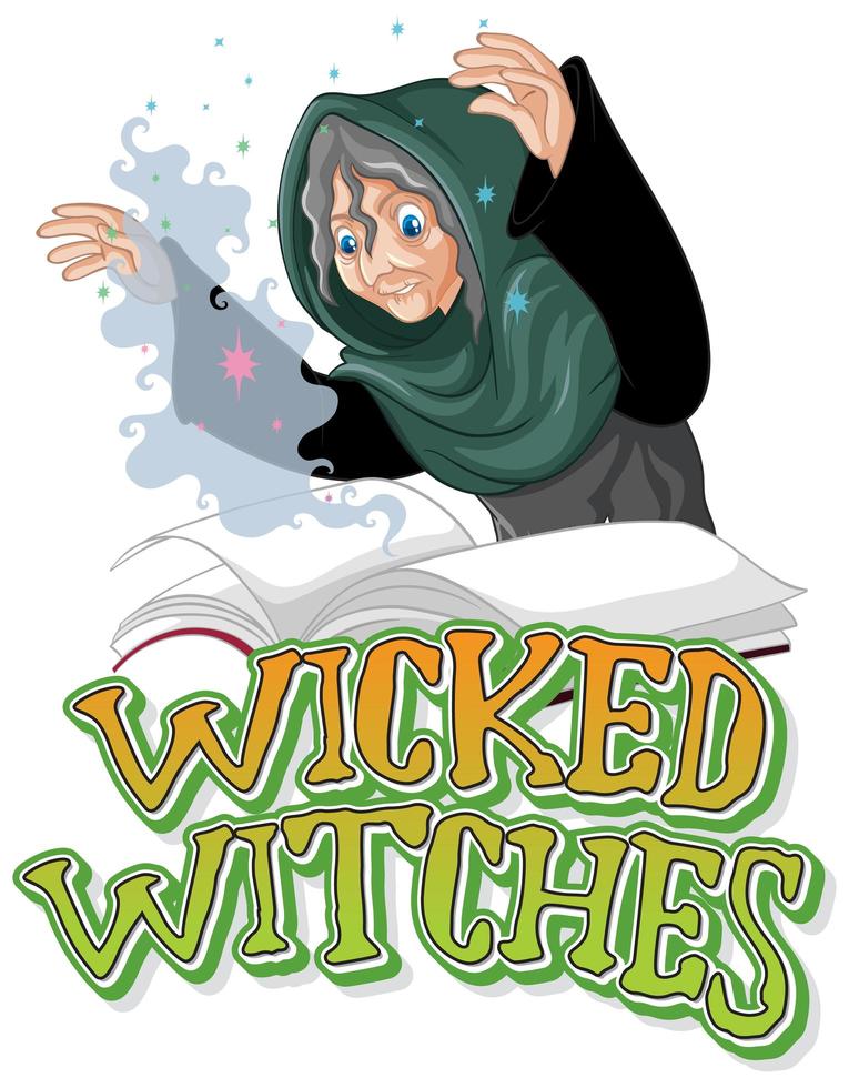 Wicked witches logo isolated on white background vector