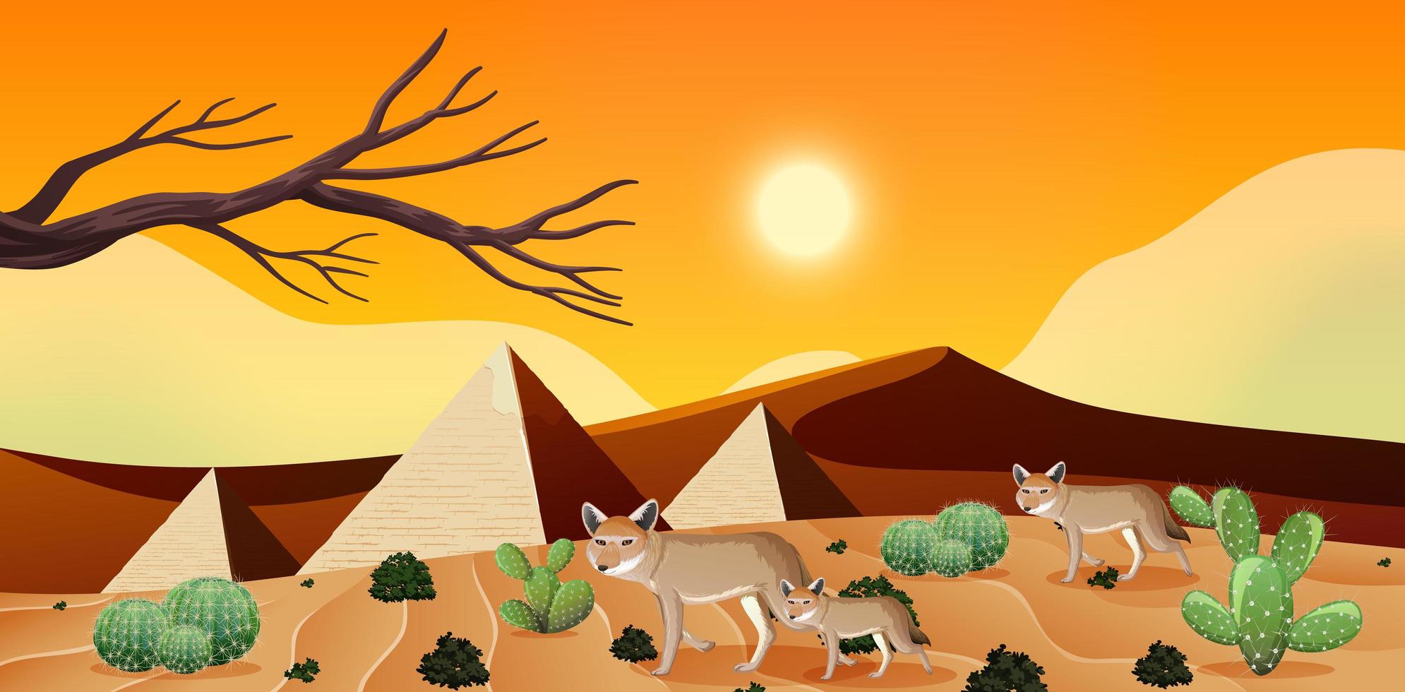 Wild desert landscape at daytime  vector