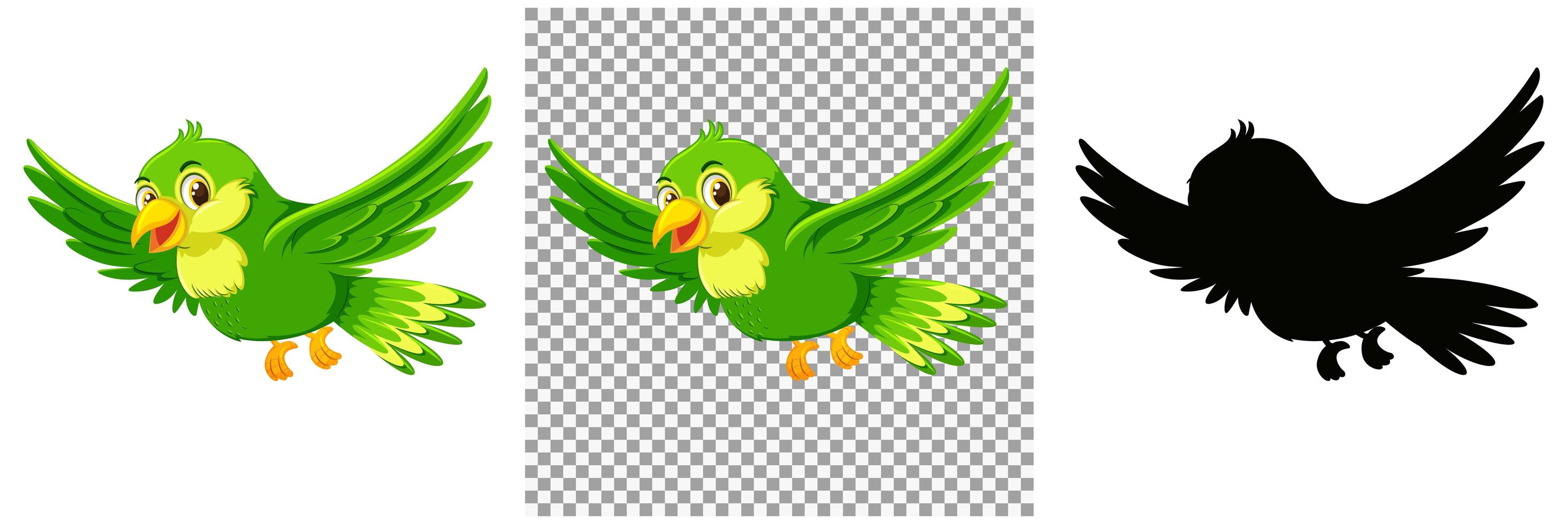 personaje de dibujos animados de pájaro verde vector