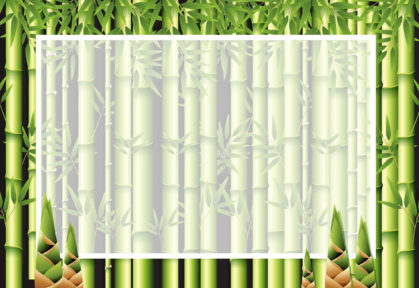 Beautiful nature bamboo frame template vector