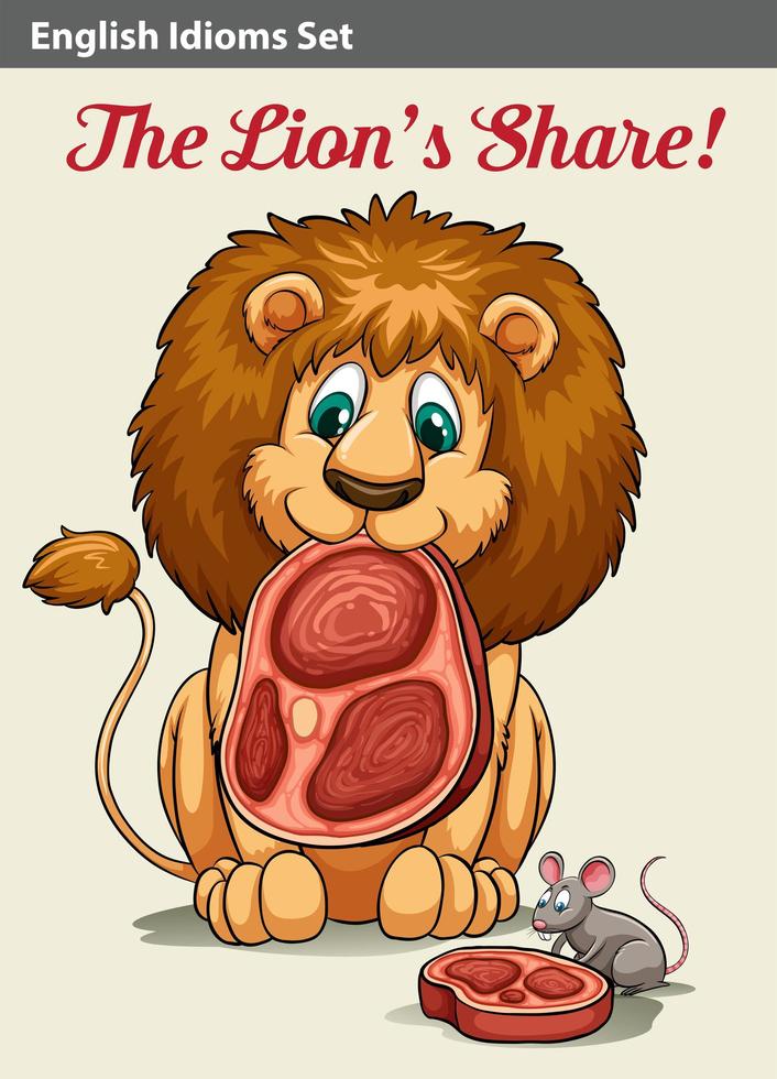 English idiom showing a lion vector