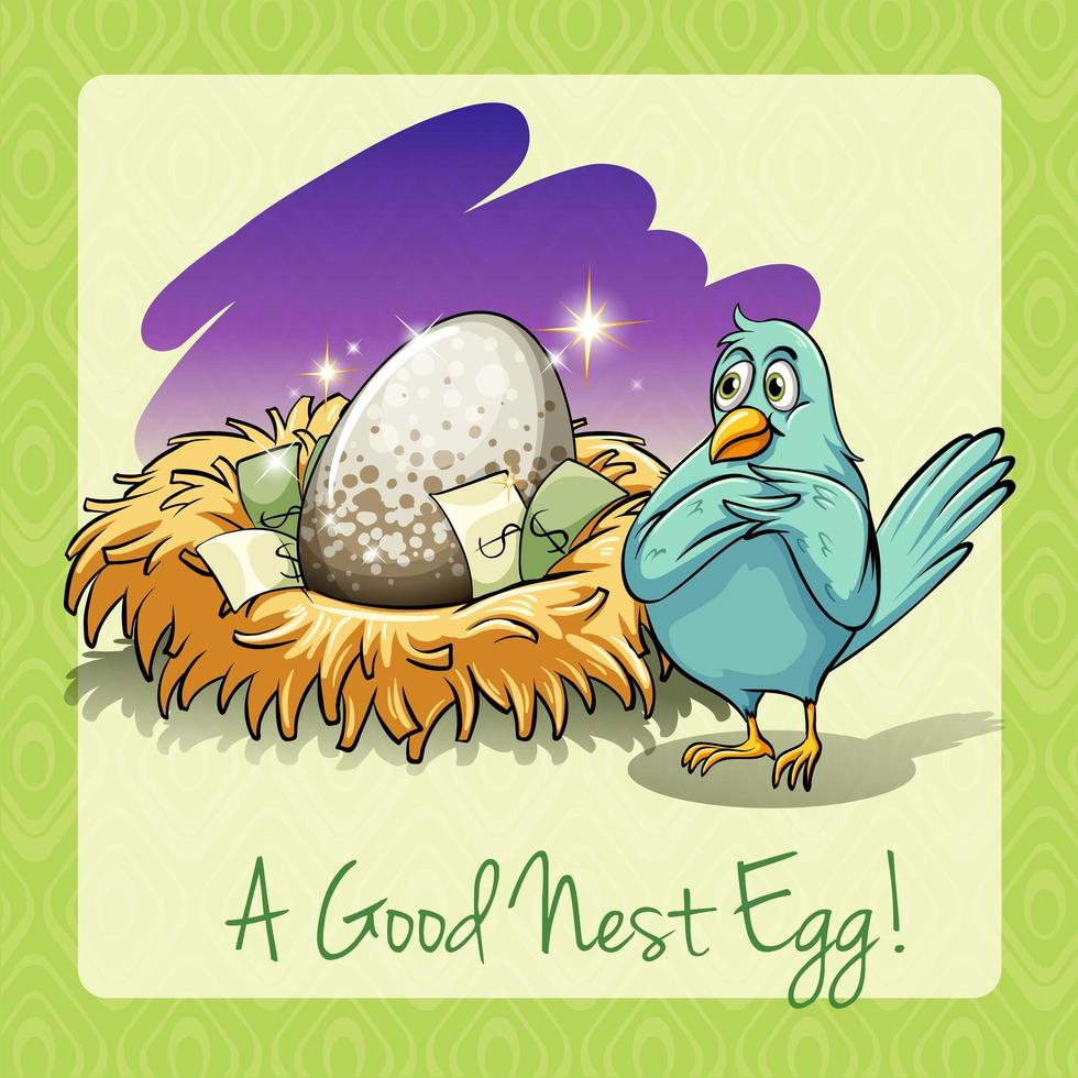 Idiom good nest egg  vector