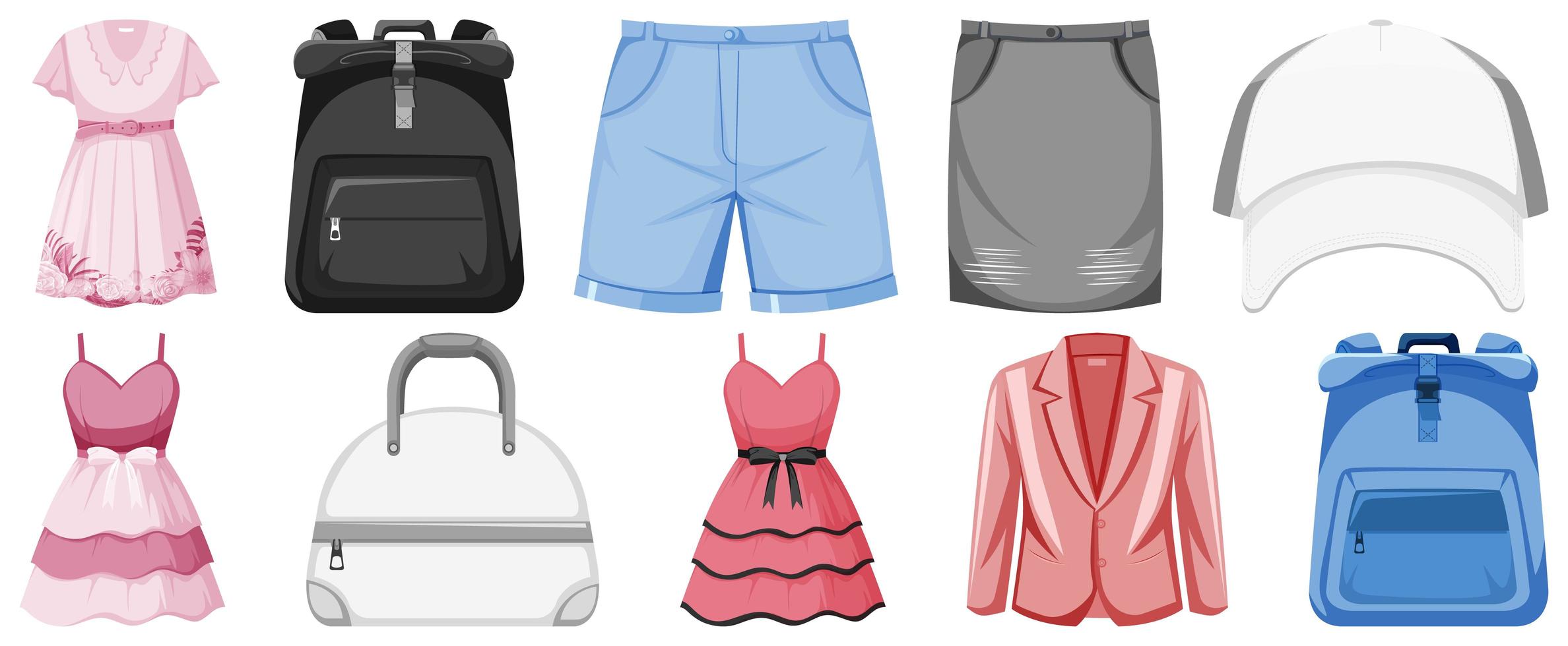 Set of clothes mock up vector