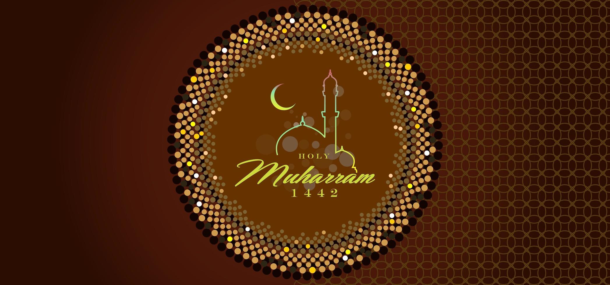 Islamic New Year Glittering Banner Card  vector