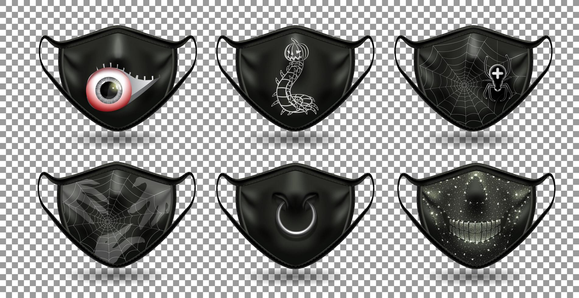 Halloween Black masks vector