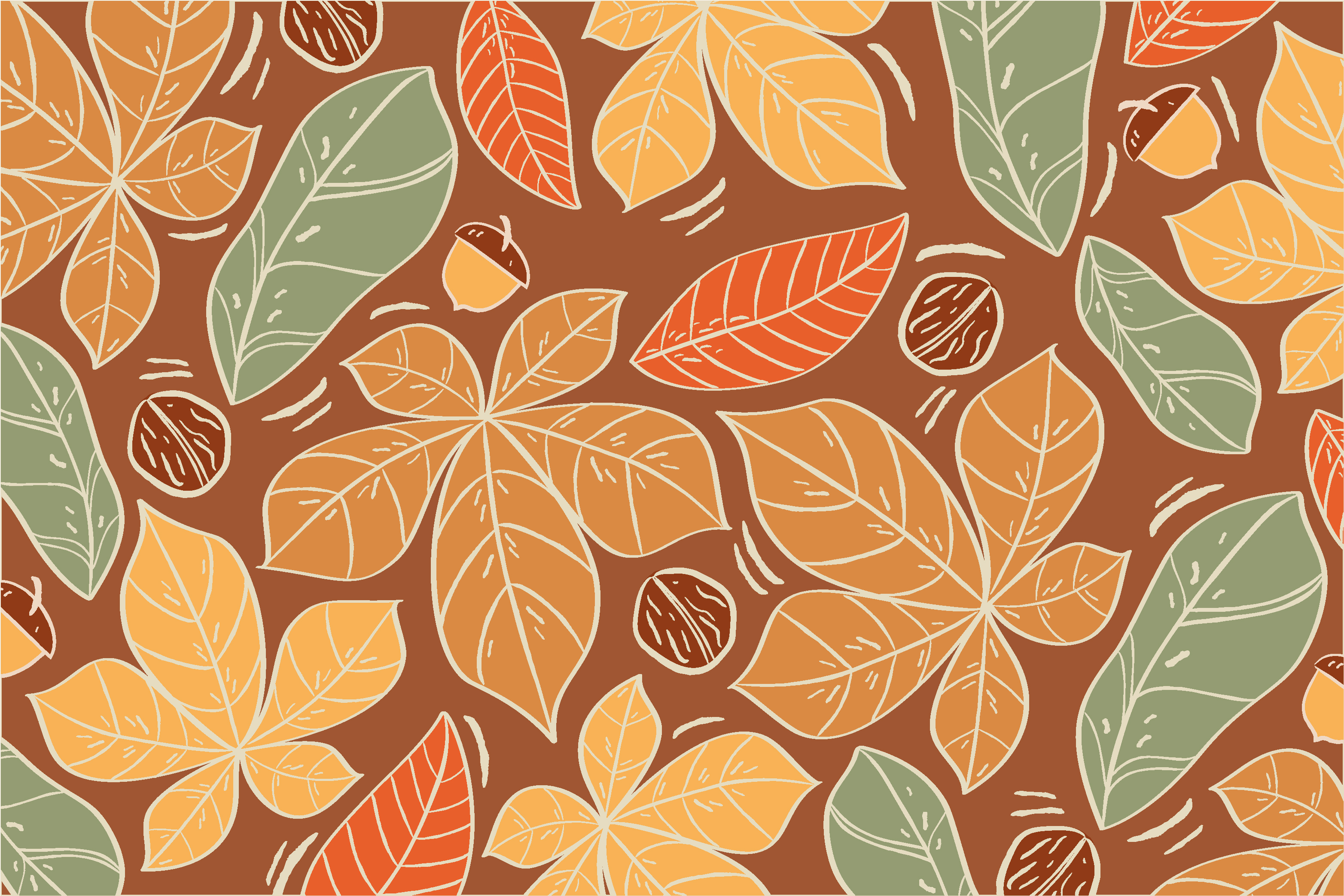 Trendy Colorful Autumn Leaves Pattern 1361344 Vector Art at Vecteezy